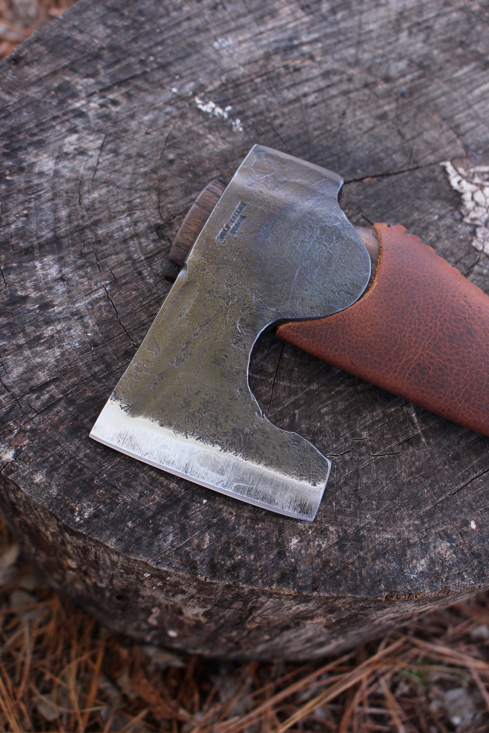 handmade, usa made, usa made axe, hatchet, chopping, wood chopping, outdoor, outdoorsman, survival, backwoodsman, hickory, axe made in america, axes made in the usa, ike bullington, wolf valley forge, valley forge, pack axe, back packing, camping, trail axe, hunting axe, trappers axe, camp axe, bush axe, belt axe, pack axe, leather shoulder rig, chopping axe, leather axe carrier, shoulder sling for axe, carpenter's axe, Wolf Valley Forge, Wolf Valley Forge axe release, Axe Wax, haversack, go back, man purse, man bag, canvas bag, reenactor, reenacting