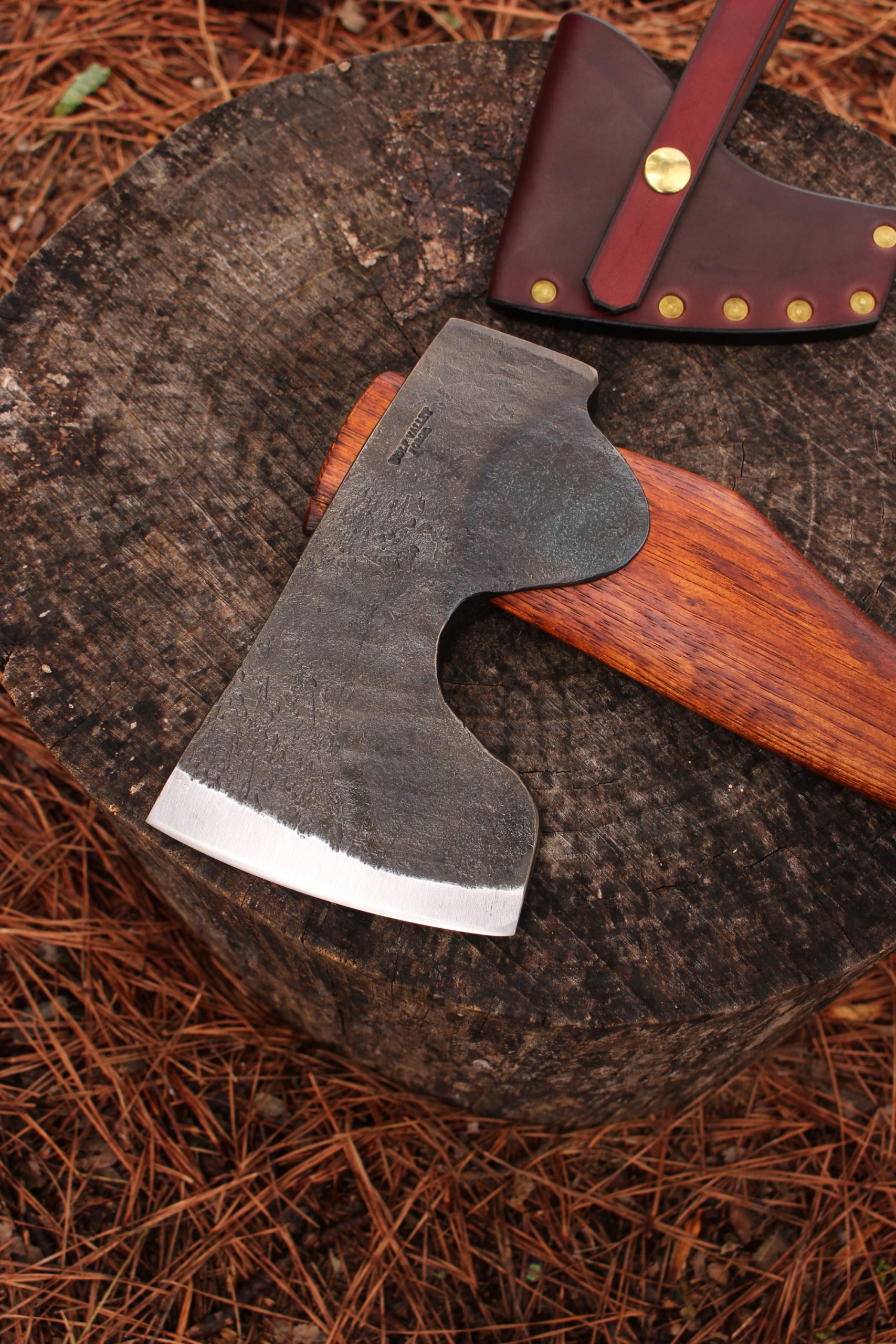 handmade, usa made, usa made axe, hatchet, chopping, wood chopping, outdoor, outdoorsman, survival, backwoodsman, hickory, axe made in america, axes made in the usa, ike bullington, wolf valley forge, valley forge, pack axe, back packing, camping, trail axe, hunting axe, trappers axe, camp axe, bush axe, belt axe, pack axe, leather shoulder rig, chopping axe, leather axe carrier, shoulder sling for axe, carpenter's axe, Wolf Valley Forge, Wolf Valley Forge axe release, Axe Wax, haversack, go back, man purse, man bag, canvas bag, reenactor, reenacting
