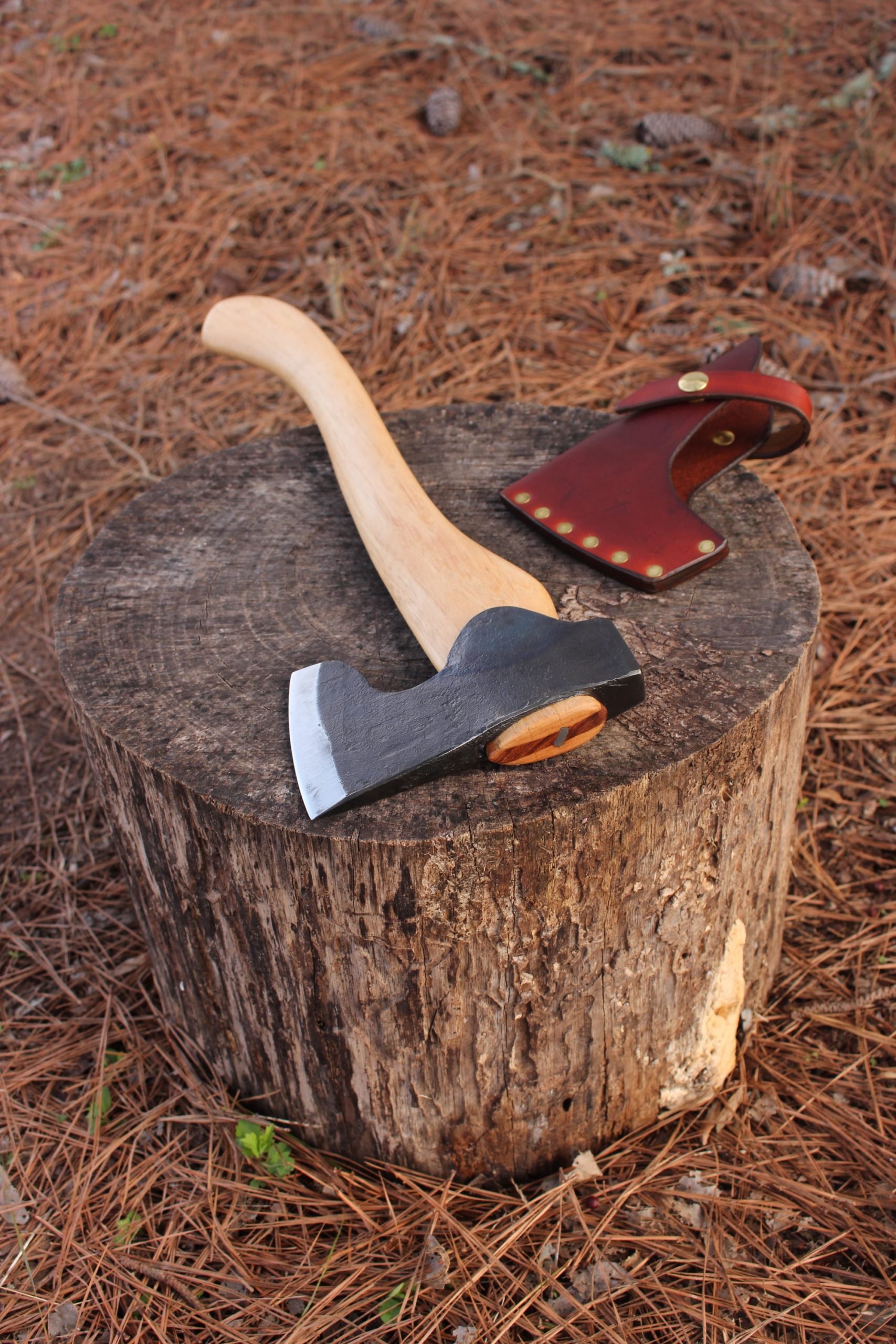 handmade, usa made, usa made axe, hatchet, chopping, wood chopping, outdoor, outdoorsman, survival, backwoodsman, hickory, axe made in america, axes made in the usa, ike bullington, wolf valley forge, valley forge, pack axe, back packing, camping, trail axe, hunting axe, trappers axe, camp axe, bush axe, belt axe, pack axe, leather shoulder rig, chopping axe, leather axe carrier, shoulder sling for axe, carpenter's axe, Wolf Valley Forge, Wolf Valley Forge axe release, Axe Wax, haversack, go back, man purse, man bag, canvas bag, reenactor, reenacting