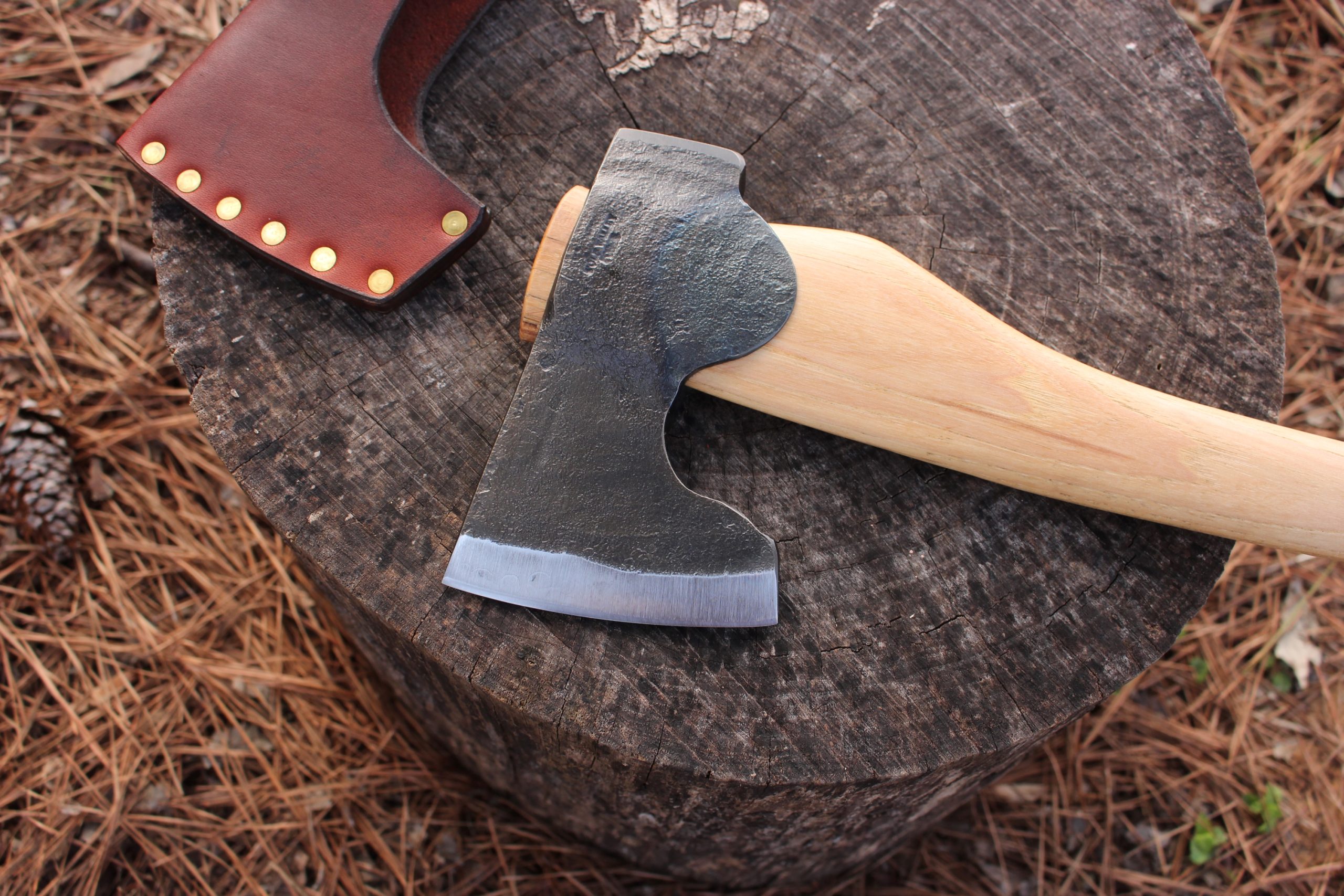 handmade, usa made, usa made axe, hatchet, chopping, wood chopping, outdoor, outdoorsman, survival, backwoodsman, hickory, axe made in america, axes made in the usa, ike bullington, wolf valley forge, valley forge, pack axe, back packing, camping, trail axe, hunting axe, trappers axe, camp axe, bush axe, belt axe, pack axe, leather shoulder rig, chopping axe, leather axe carrier, shoulder sling for axe, carpenter's axe, Wolf Valley Forge, Wolf Valley Forge axe release, Axe Wax, haversack, go back, man purse, man bag, canvas bag, reenactor, reenacting