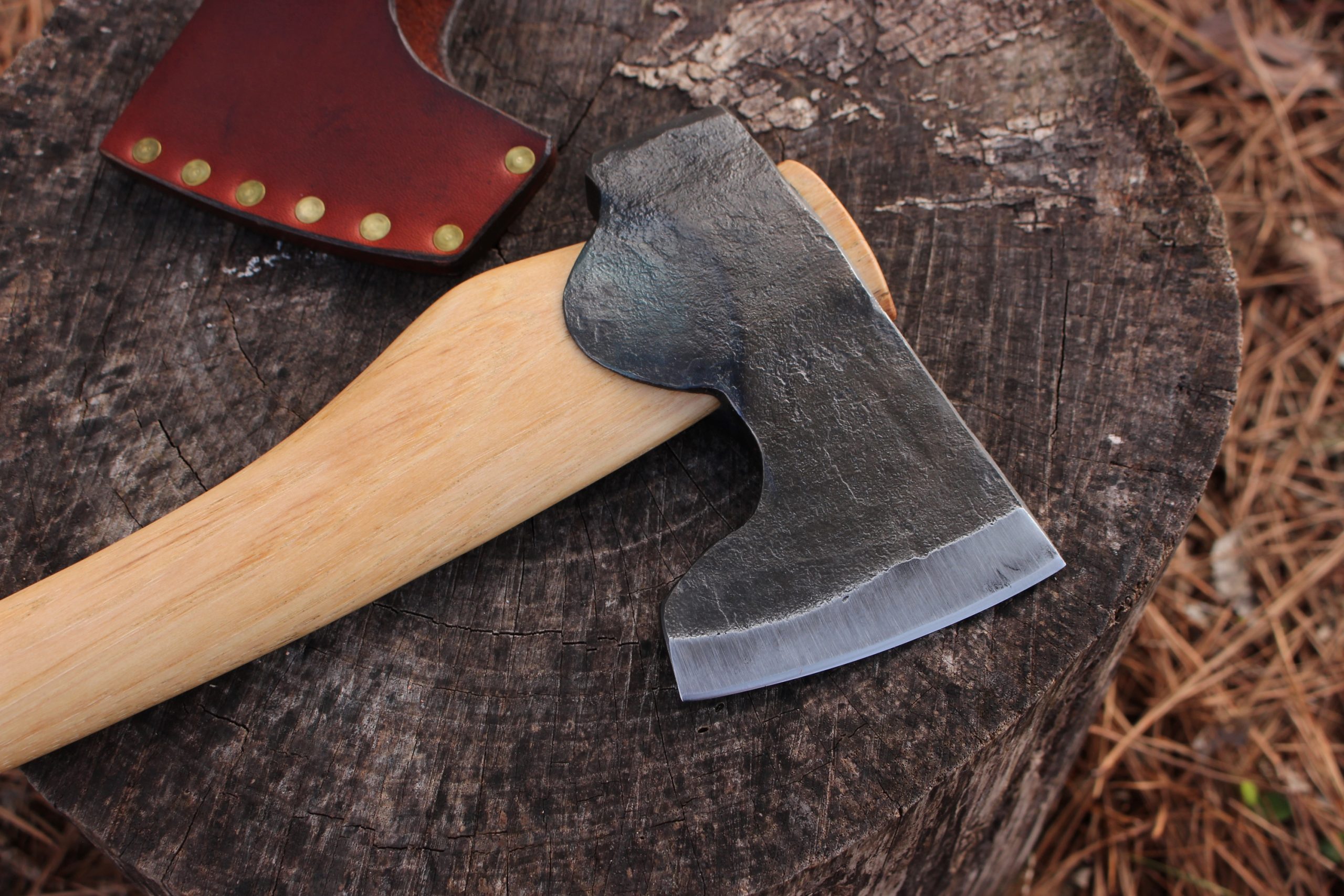 handmade, usa made, usa made axe, hatchet, chopping, wood chopping, outdoor, outdoorsman, survival, backwoodsman, hickory, axe made in america, axes made in the usa, ike bullington, wolf valley forge, valley forge, pack axe, back packing, camping, trail axe, hunting axe, trappers axe, camp axe, bush axe, belt axe, pack axe, leather shoulder rig, chopping axe, leather axe carrier, shoulder sling for axe, carpenter's axe, Wolf Valley Forge, Wolf Valley Forge axe release, Axe Wax, haversack, go back, man purse, man bag, canvas bag, reenactor, reenacting