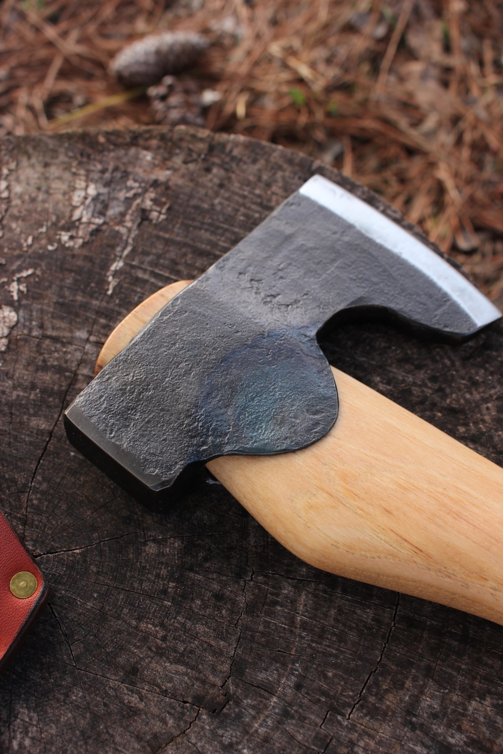 handmade, usa made, usa made axe, hatchet, chopping, wood chopping, outdoor, outdoorsman, survival, backwoodsman, hickory, axe made in america, axes made in the usa, ike bullington, wolf valley forge, valley forge, pack axe, back packing, camping, trail axe, hunting axe, trappers axe, camp axe, bush axe, belt axe, pack axe, leather shoulder rig, chopping axe, leather axe carrier, shoulder sling for axe, carpenter's axe, Wolf Valley Forge, Wolf Valley Forge axe release, Axe Wax, haversack, go back, man purse, man bag, canvas bag, reenactor, reenacting