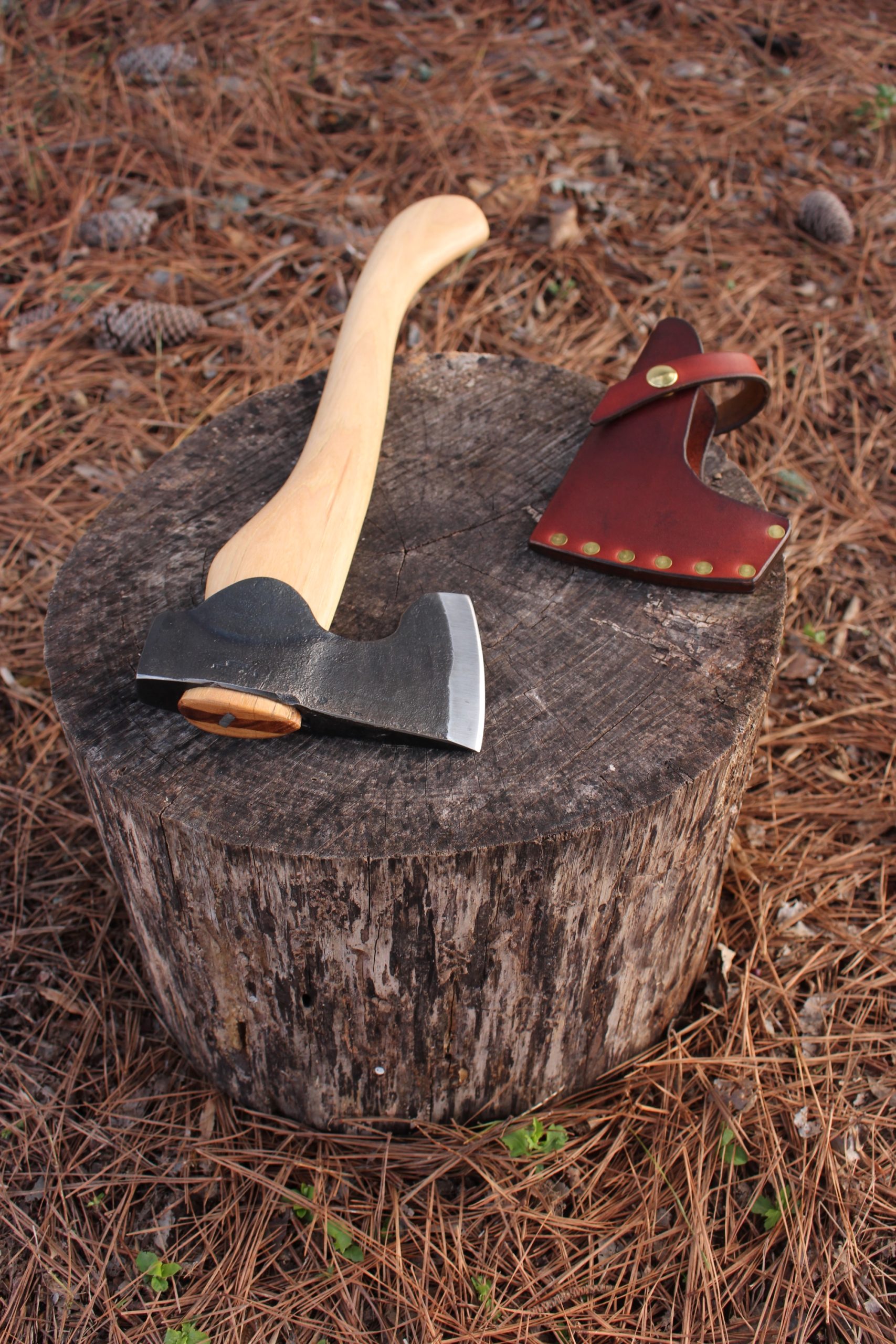 handmade, usa made, usa made axe, hatchet, chopping, wood chopping, outdoor, outdoorsman, survival, backwoodsman, hickory, axe made in america, axes made in the usa, ike bullington, wolf valley forge, valley forge, pack axe, back packing, camping, trail axe, hunting axe, trappers axe, camp axe, bush axe, belt axe, pack axe, leather shoulder rig, chopping axe, leather axe carrier, shoulder sling for axe, carpenter's axe, Wolf Valley Forge, Wolf Valley Forge axe release, Axe Wax, haversack, go back, man purse, man bag, canvas bag, reenactor, reenacting