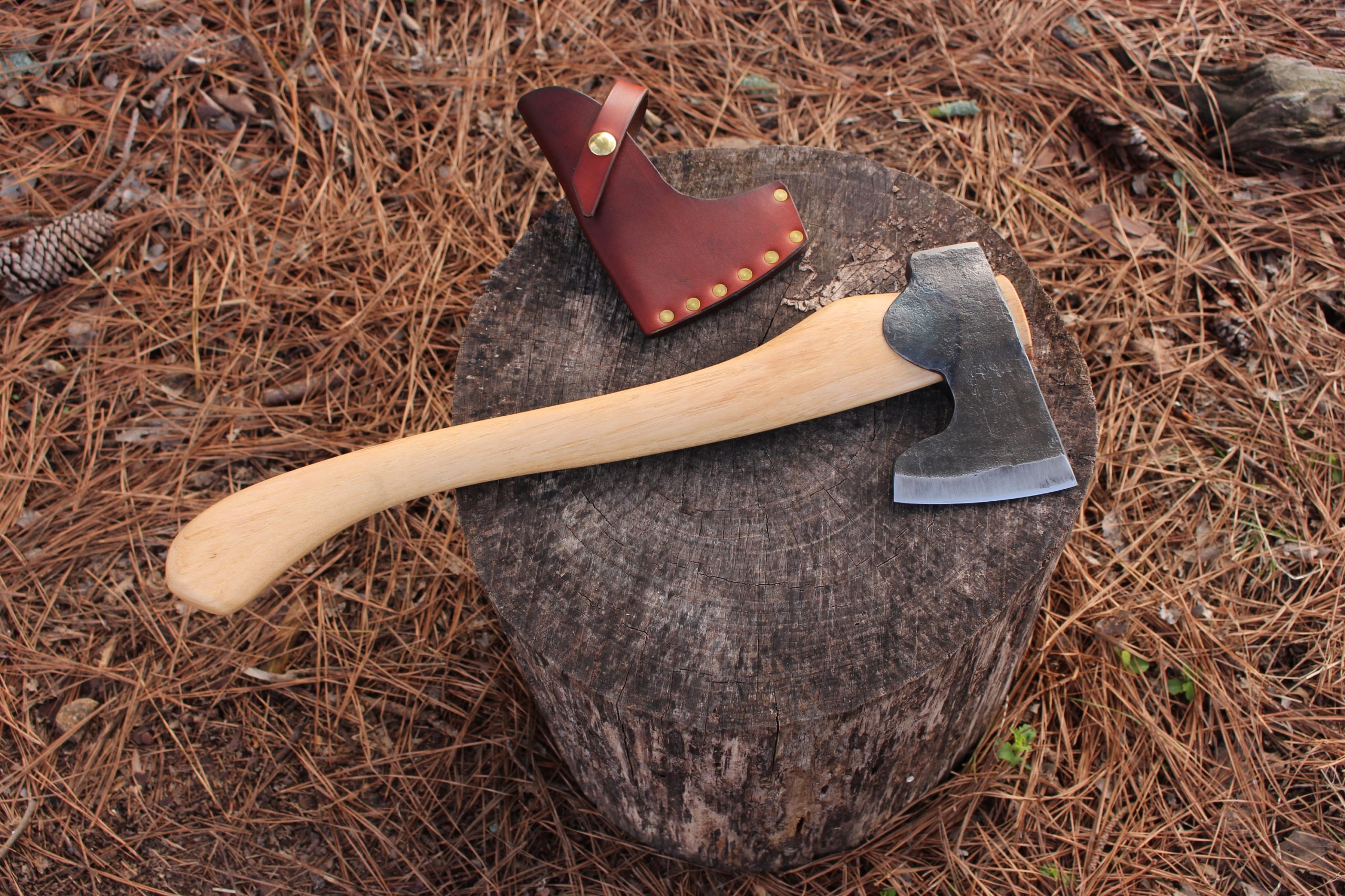 handmade, usa made, usa made axe, hatchet, chopping, wood chopping, outdoor, outdoorsman, survival, backwoodsman, hickory, axe made in america, axes made in the usa, ike bullington, wolf valley forge, valley forge, pack axe, back packing, camping, trail axe, hunting axe, trappers axe, camp axe, bush axe, belt axe, pack axe, leather shoulder rig, chopping axe, leather axe carrier, shoulder sling for axe, carpenter's axe, Wolf Valley Forge, Wolf Valley Forge axe release, Axe Wax, haversack, go back, man purse, man bag, canvas bag, reenactor, reenacting