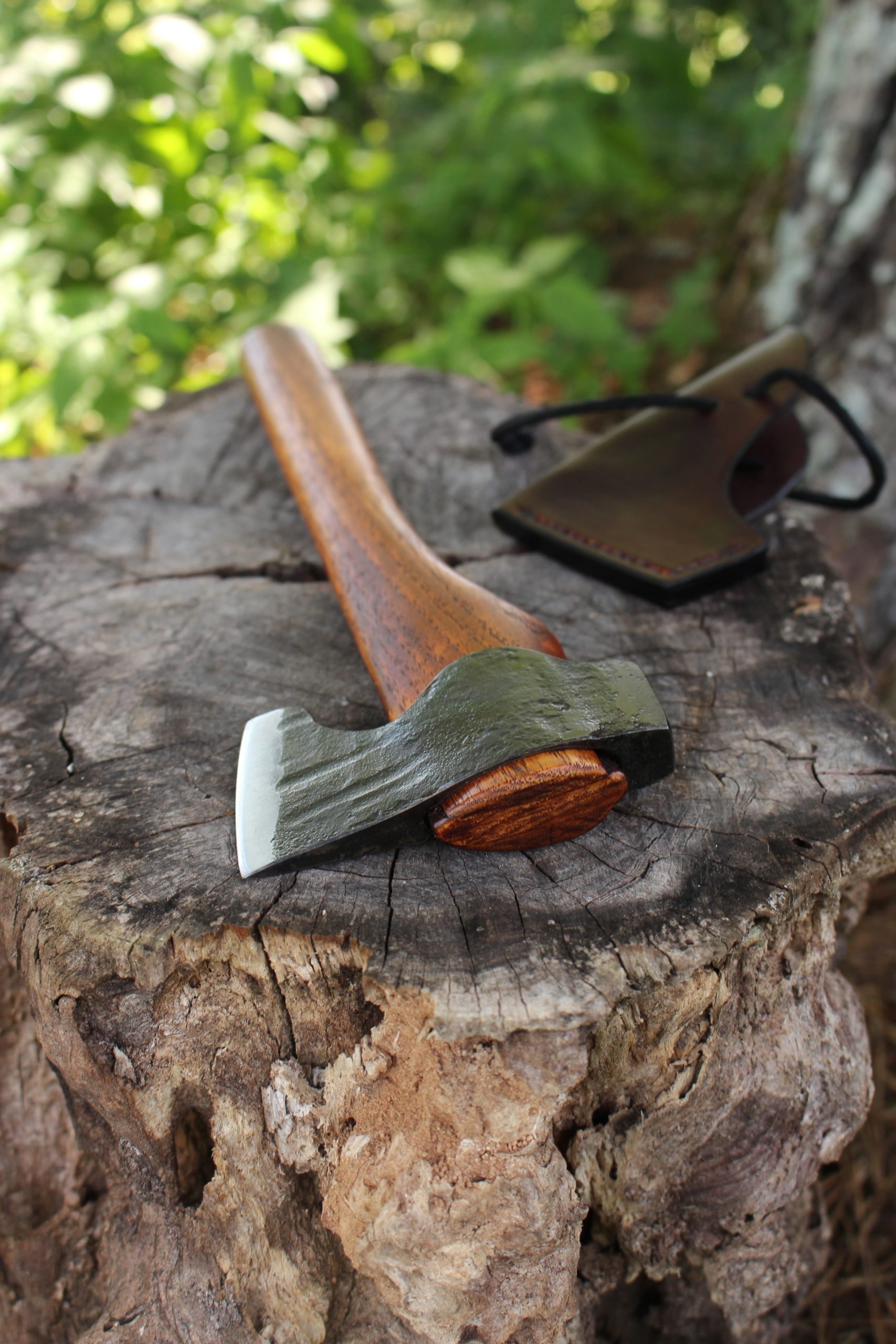 handmade, usa made, usa made axe, hatchet, chopping, wood chopping, outdoor, outdoorsman, survival, backwoodsman, hickory, axe made in america, axes made in the usa, ike bullington, wolf valley forge, valley forge, pack axe, back packing, camping, trail axe, hunting axe, trappers axe, camp axe, bush axe, belt axe, pack axe, leather shoulder rig, chopping axe, leather axe carrier, shoulder sling for axe, carpenter's axe, Wolf Valley Forge, Wolf Valley Forge axe release, Axe Wax, haversack, go back, man purse, man bag, canvas bag, reenactor, reenacting, Trekker Axe, Axe Life, handforged