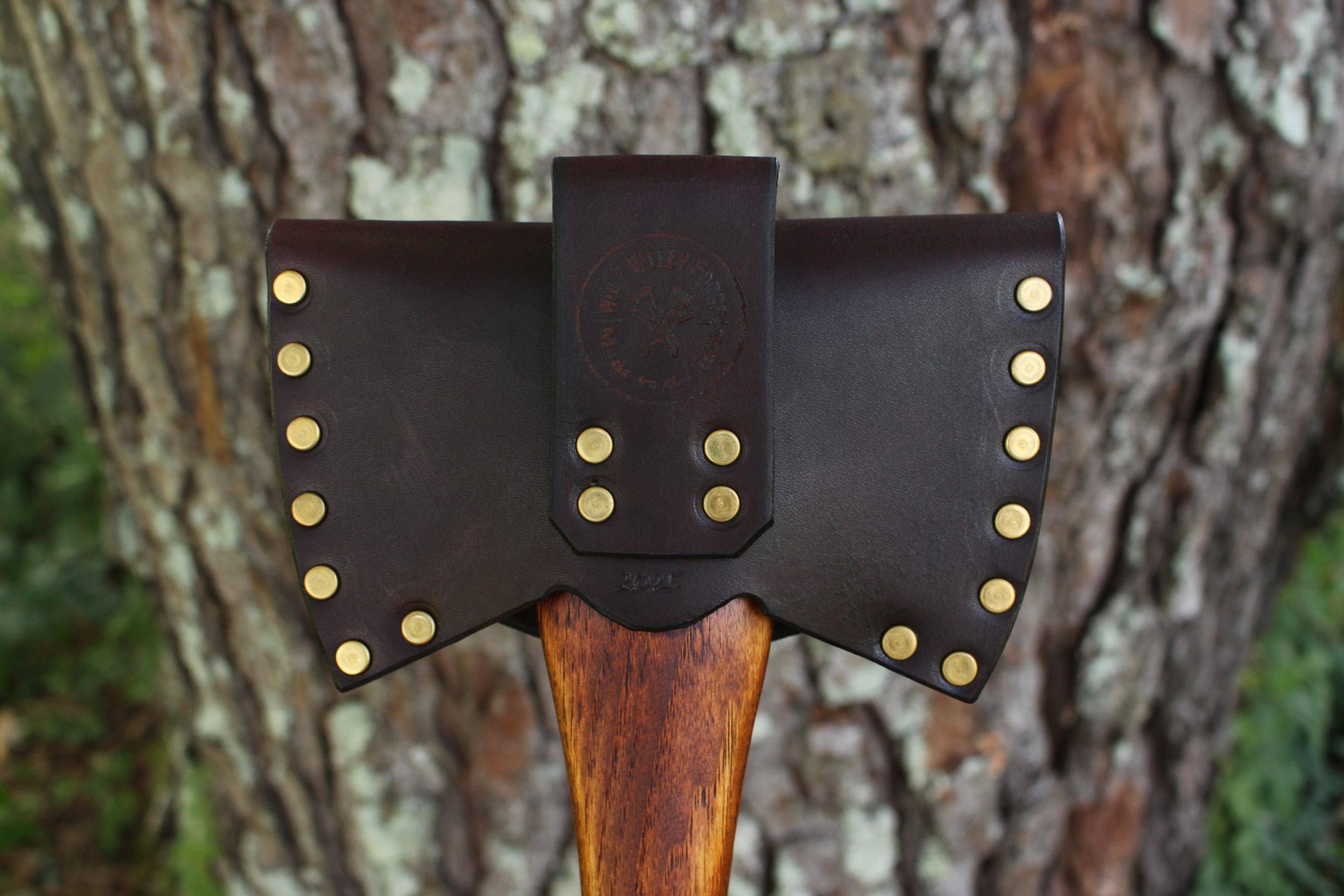handmade, usa made, usa made axe, hatchet, chopping, wood chopping, outdoor, outdoorsman, survival, backwoodsman, hickory, axe made in america, axes made in the usa, ike bullington, wolf valley forge, valley forge, pack axe, back packing, camping, trail axe, hunting axe, trappers axe, camp axe, bush axe, belt axe, pack axe, leather shoulder rig, chopping axe, leather axe carrier, shoulder sling for axe, carpenter's axe, Wolf Valley Forge, Wolf Valley Forge axe release, Axe Wax, haversack, go back, man purse, man bag, canvas bag, reenactor, reenacting, Trekker Axe, Axe Life, handforged