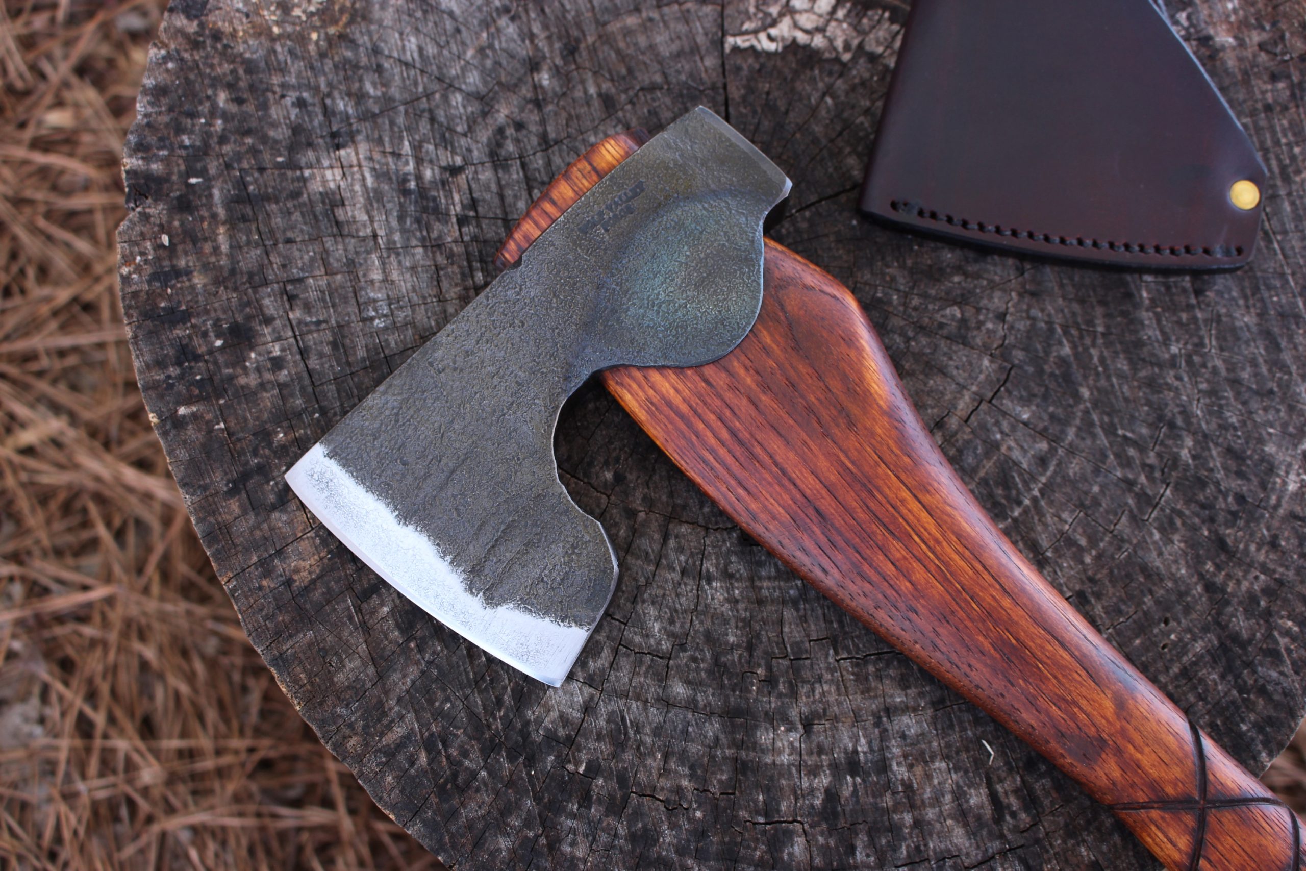 handmade, usa made, usa made axe, hatchet, chopping, wood chopping, outdoor, outdoorsman, survival, backwoodsman, hickory, axe made in america, axes made in the usa, ike bullington, wolf valley forge, valley forge, pack axe, back packing, camping, trail axe, hunting axe, trappers axe, camp axe, bush axe, belt axe, pack axe, leather shoulder rig, chopping axe, leather axe carrier, shoulder sling for axe, carpenter's axe, Wolf Valley Forge, Wolf Valley Forge axe release, Axe Wax, haversack, go back, man purse, man bag, canvas bag, reenactor, reenacting
