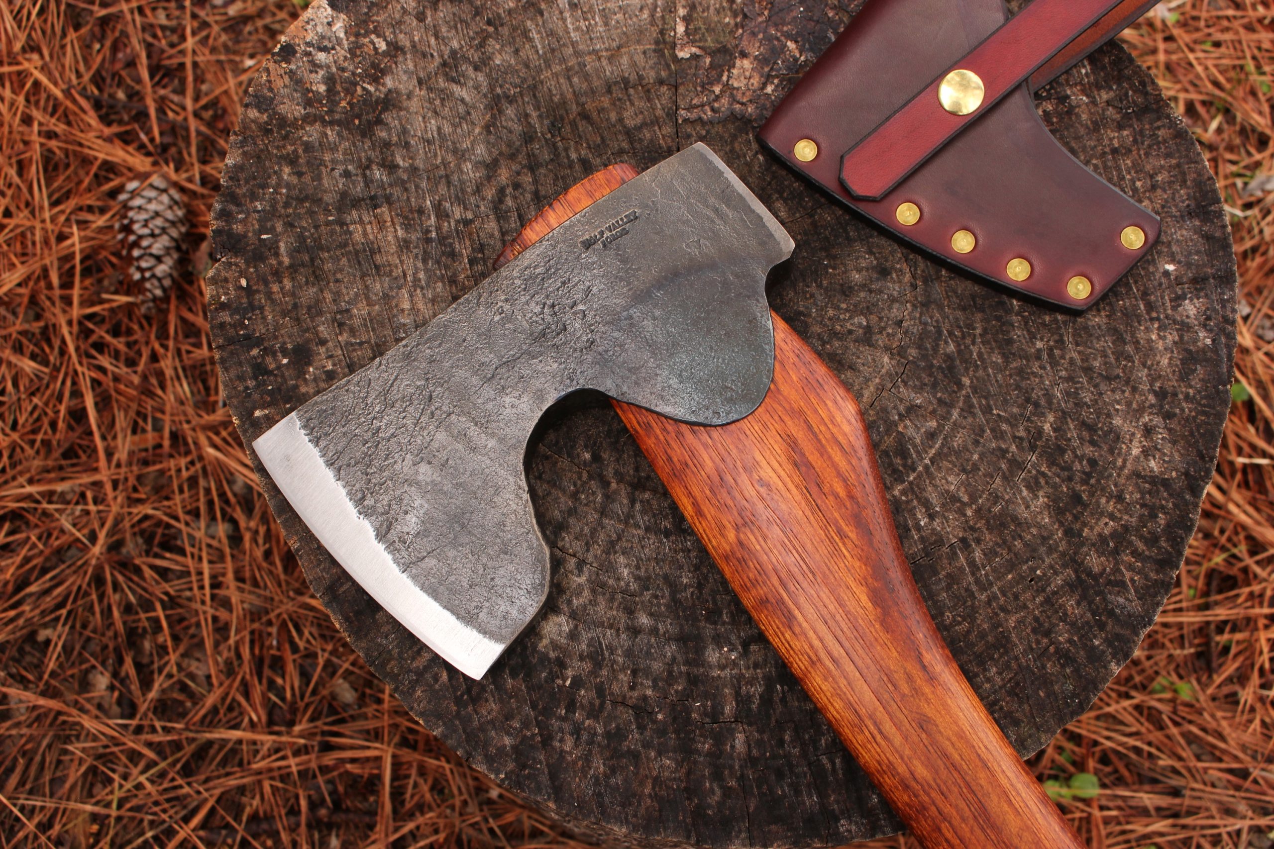 handmade, usa made, usa made axe, hatchet, chopping, wood chopping, outdoor, outdoorsman, survival, backwoodsman, hickory, axe made in america, axes made in the usa, ike bullington, wolf valley forge, valley forge, pack axe, back packing, camping, trail axe, hunting axe, trappers axe, camp axe, bush axe, belt axe, pack axe, leather shoulder rig, chopping axe, leather axe carrier, shoulder sling for axe, carpenter's axe, Wolf Valley Forge, Wolf Valley Forge axe release, Axe Wax, haversack, go back, man purse, man bag, canvas bag, reenactor, reenacting
