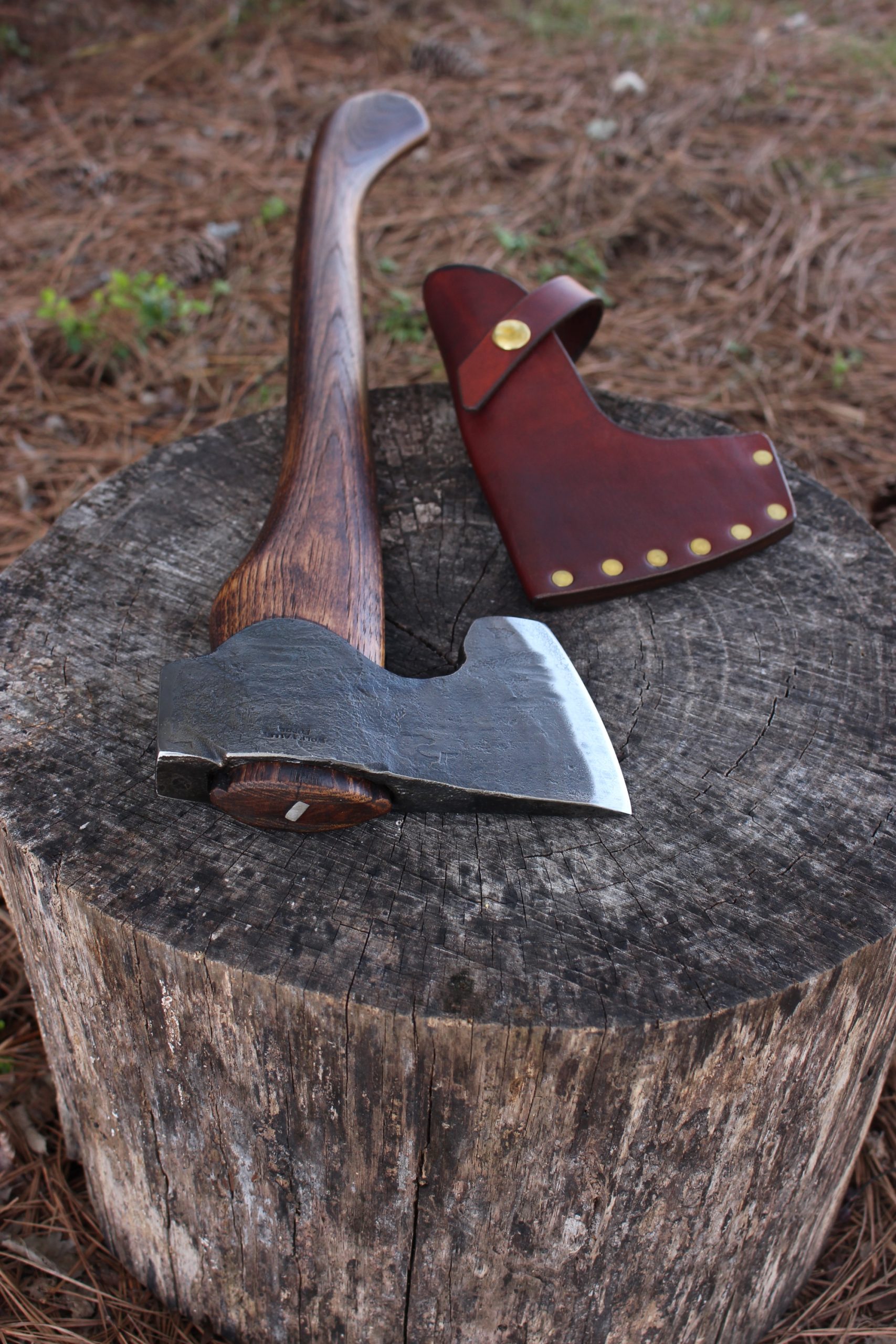 handmade, usa made, usa made axe, hatchet, chopping, wood chopping, outdoor, outdoorsman, survival, backwoodsman, hickory, axe made in america, axes made in the usa, ike bullington, wolf valley forge, valley forge, pack axe, back packing, camping, trail axe, hunting axe, trappers axe, camp axe, bush axe, belt axe, pack axe, leather shoulder rig, chopping axe, leather axe carrier, shoulder sling for axe, carpenter's axe, Wolf Valley Forge, Wolf Valley Forge axe release, Axe Wax, haversack, go bag, man purse, man bag, canvas bag, reenactor, reenacting, Trekker Axe, Axe Life, Splitting Wedge, Handforged, Wedge