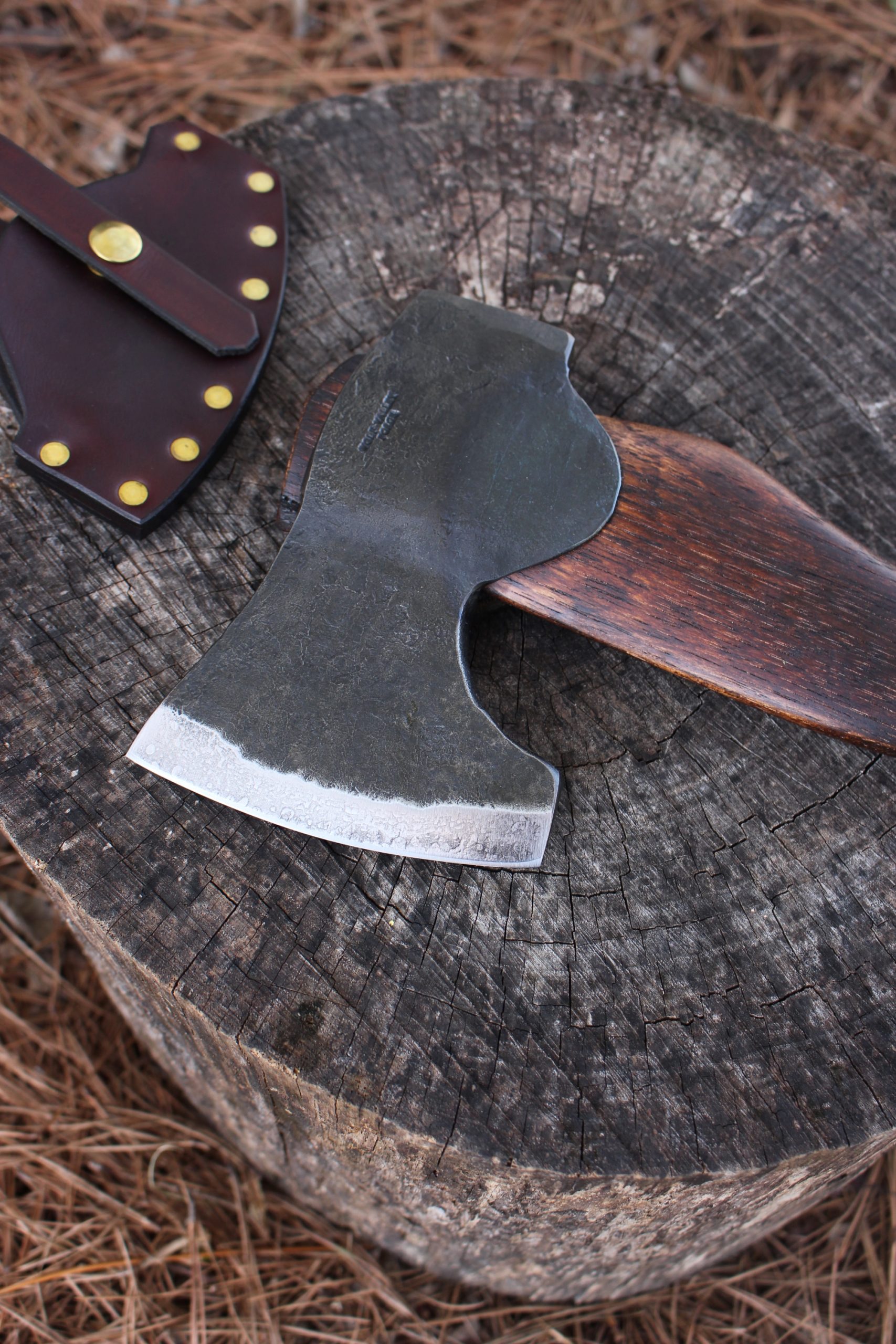 handmade, usa made, usa made axe, hatchet, chopping, wood chopping, outdoor, outdoorsman, survival, backwoodsman, hickory, axe made in america, axes made in the usa, ike bullington, wolf valley forge, valley forge, pack axe, back packing, camping, trail axe, hunting axe, trappers axe, camp axe, bush axe, belt axe, pack axe, leather shoulder rig, chopping axe, leather axe carrier, shoulder sling for axe, carpenter's axe, Wolf Valley Forge, Wolf Valley Forge axe release, Axe Wax, haversack, go bag, man purse, man bag, canvas bag, reenactor, reenacting, Trekker Axe, Axe Life, Splitting Wedge, Handforged, Wedge