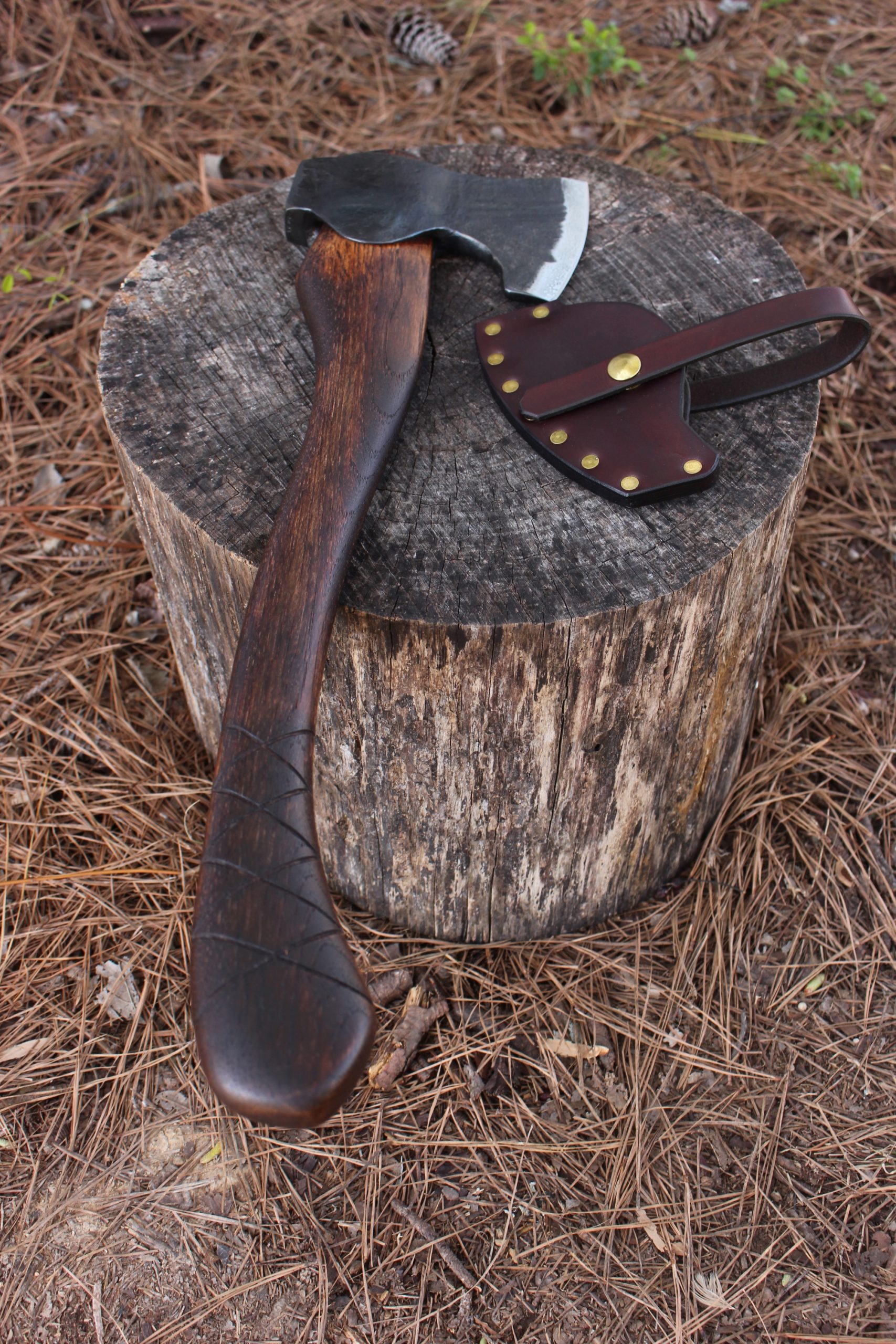handmade, usa made, usa made axe, hatchet, chopping, wood chopping, outdoor, outdoorsman, survival, backwoodsman, hickory, axe made in america, axes made in the usa, ike bullington, wolf valley forge, valley forge, pack axe, back packing, camping, trail axe, hunting axe, trappers axe, camp axe, bush axe, belt axe, pack axe, leather shoulder rig, chopping axe, leather axe carrier, shoulder sling for axe, carpenter's axe, Wolf Valley Forge, Wolf Valley Forge axe release, Axe Wax, haversack, go bag, man purse, man bag, canvas bag, reenactor, reenacting, Trekker Axe, Axe Life, Splitting Wedge, Handforged, Wedge