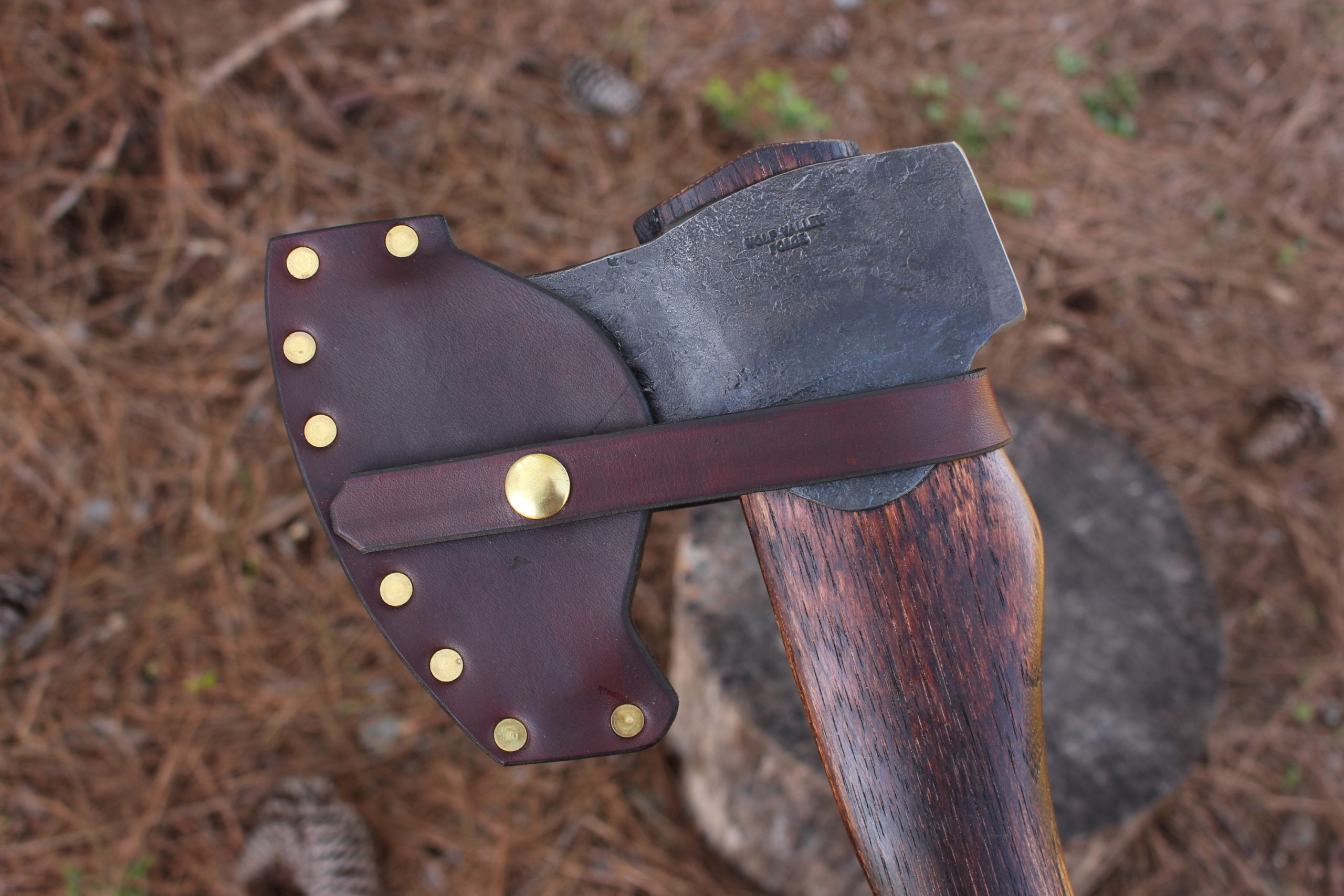 handmade, usa made, usa made axe, hatchet, chopping, wood chopping, outdoor, outdoorsman, survival, backwoodsman, hickory, axe made in america, axes made in the usa, ike bullington, wolf valley forge, valley forge, pack axe, back packing, camping, trail axe, hunting axe, trappers axe, camp axe, bush axe, belt axe, pack axe, leather shoulder rig, chopping axe, leather axe carrier, shoulder sling for axe, carpenter's axe, Wolf Valley Forge, Wolf Valley Forge axe release, Axe Wax, haversack, go bag, man purse, man bag, canvas bag, reenactor, reenacting, Trekker Axe, Axe Life, Splitting Wedge, Handforged, Wedge