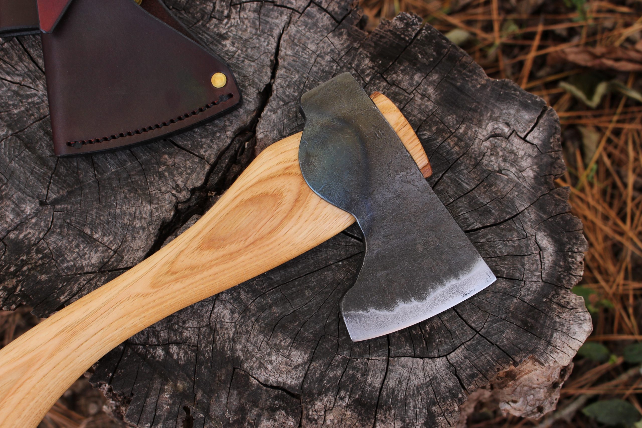 handmade, usa made, usa made axe, hatchet, chopping, wood chopping, outdoor, outdoorsman, survival, backwoodsman, hickory, axe made in america, axes made in the usa, ike bullington, wolf valley forge, valley forge, pack axe, back packing, camping, trail axe, hunting axe, trappers axe, camp axe, bush axe, belt axe, pack axe, leather shoulder rig, chopping axe, leather axe carrier, shoulder sling for axe, carpenter's axe, Wolf Valley Forge, Wolf Valley Forge axe release, Axe Wax, haversack, go bag, man purse, man bag, canvas bag, reenactor, reenacting, Trekker Axe, Axe Life, Splitting Wedge, Handforged, Wedge