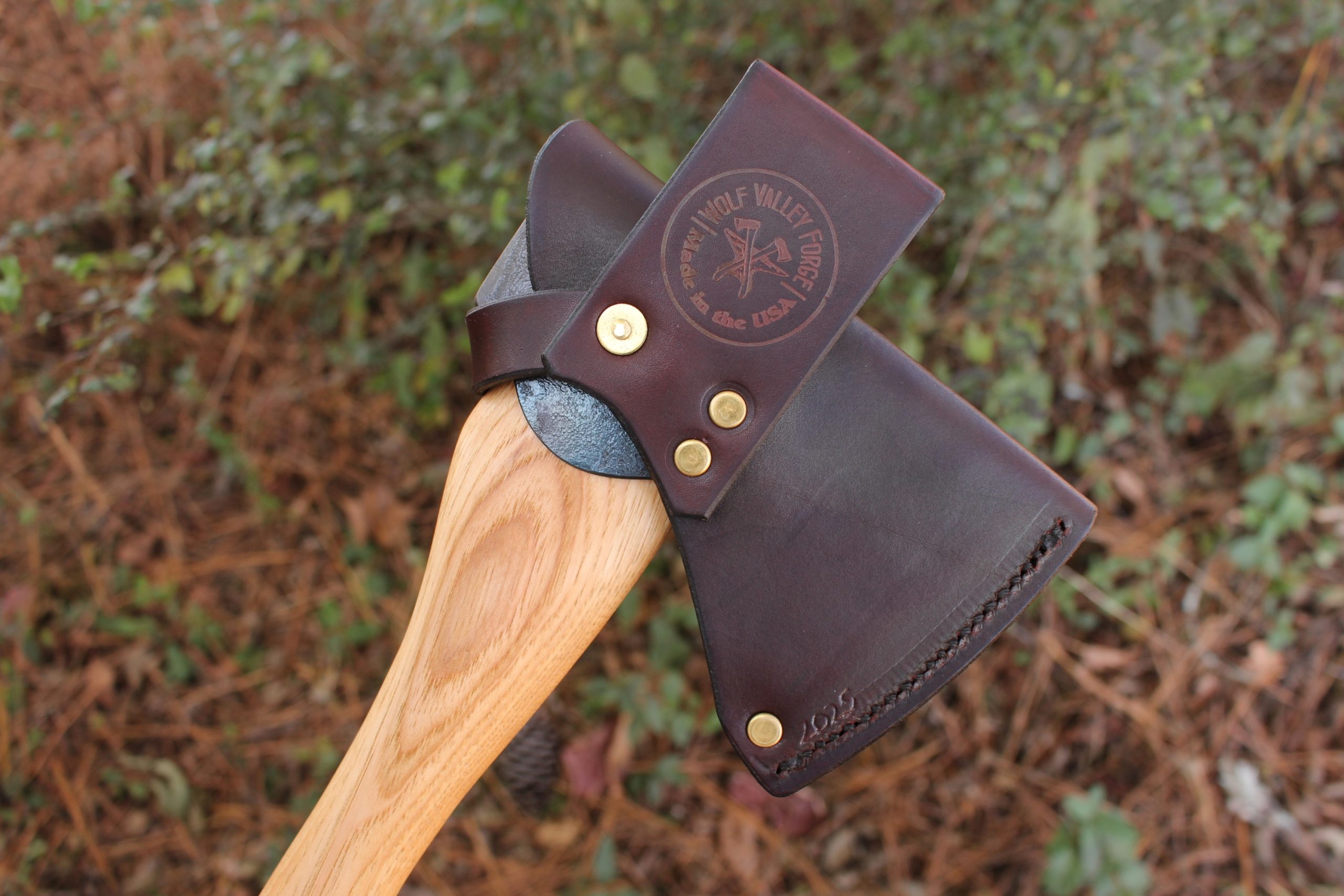handmade, usa made, usa made axe, hatchet, chopping, wood chopping, outdoor, outdoorsman, survival, backwoodsman, hickory, axe made in america, axes made in the usa, ike bullington, wolf valley forge, valley forge, pack axe, back packing, camping, trail axe, hunting axe, trappers axe, camp axe, bush axe, belt axe, pack axe, leather shoulder rig, chopping axe, leather axe carrier, shoulder sling for axe, carpenter's axe, Wolf Valley Forge, Wolf Valley Forge axe release, Axe Wax, haversack, go bag, man purse, man bag, canvas bag, reenactor, reenacting, Trekker Axe, Axe Life, Splitting Wedge, Handforged, Wedge