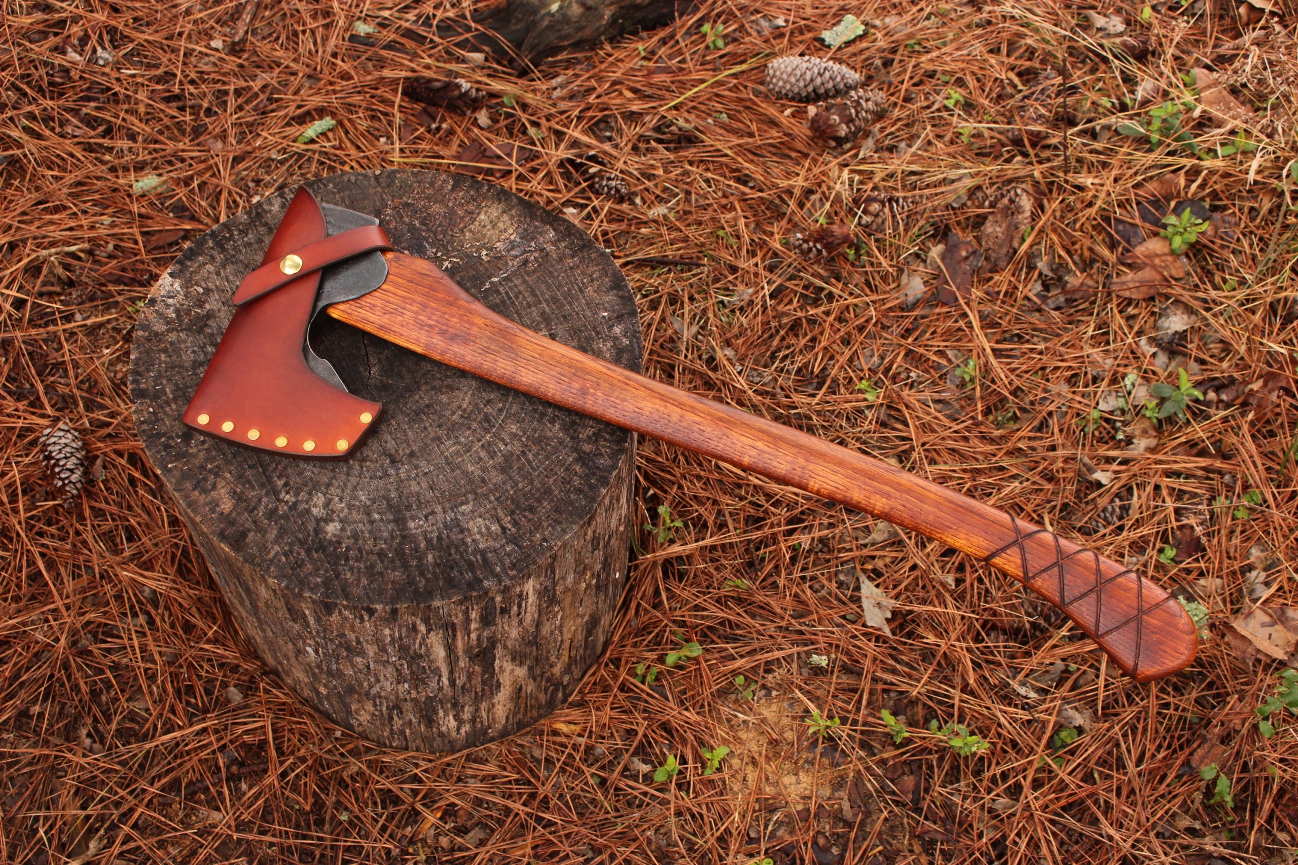 handmade, usa made, usa made axe, hatchet, chopping, wood chopping, outdoor, outdoorsman, survival, backwoodsman, hickory, axe made in america, axes made in the usa, ike bullington, wolf valley forge, valley forge, pack axe, back packing, camping, trail axe, hunting axe, trappers axe, camp axe, bush axe, belt axe, pack axe, leather shoulder rig, chopping axe, leather axe carrier, shoulder sling for axe, carpenter's axe, Wolf Valley Forge, Wolf Valley Forge axe release, Axe Wax, haversack, go back, man purse, man bag, canvas bag, reenactor, reenacting