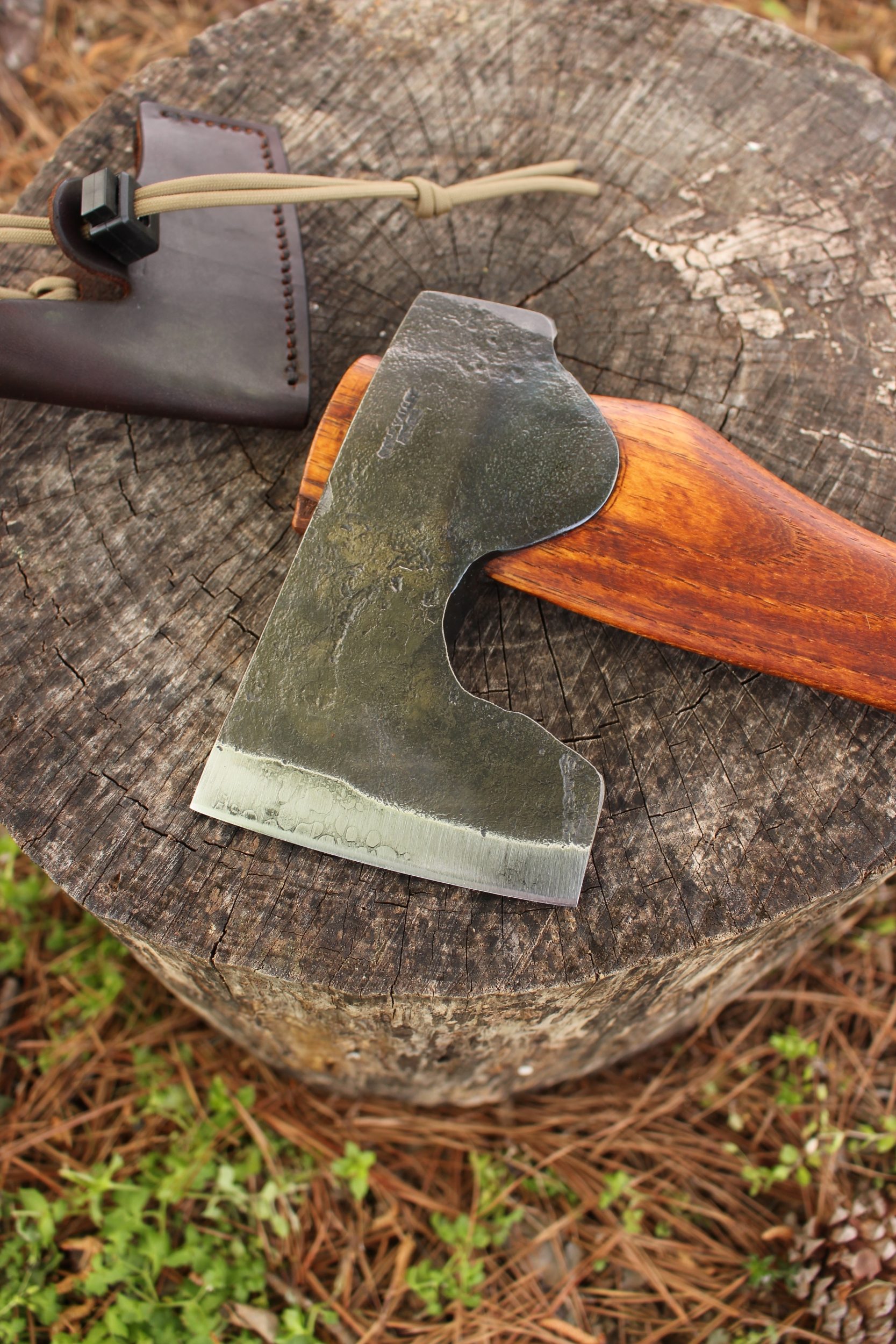 handmade, usa made, usa made axe, hatchet, chopping, wood chopping, outdoor, outdoorsman, survival, backwoodsman, hickory, axe made in amera, axes made in the usa, ike bullington, wolf valley forge, valley forge, pack axe, back packing, camping, trail axe, hunting axe, trappers axe, camp axe, bush axe, belt axe, pack axe, leather shoulder rig, chopping axe, leather axe carrier, shoulder sling for axe, Carpenter's Axe, New Wolf Valley Forge Axe Release, WVF