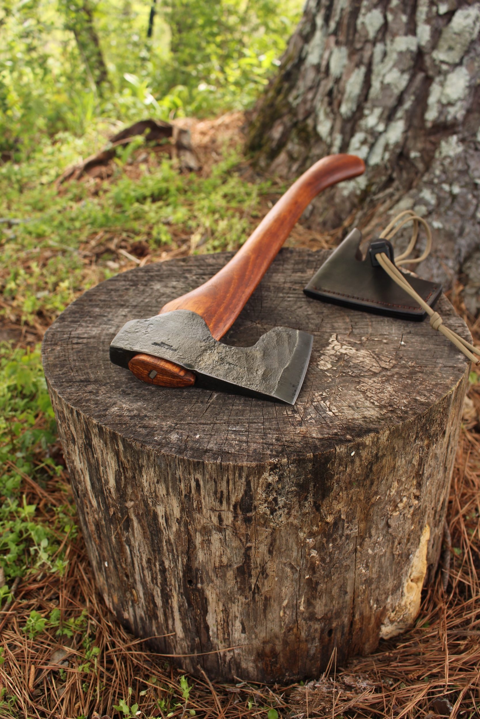 handmade, usa made, usa made axe, hatchet, chopping, wood chopping, outdoor, outdoorsman, survival, backwoodsman, hickory, axe made in amera, axes made in the usa, ike bullington, wolf valley forge, valley forge, pack axe, back packing, camping, trail axe, hunting axe, trappers axe, camp axe, bush axe, belt axe, pack axe, leather shoulder rig, chopping axe, leather axe carrier, shoulder sling for axe, Carpenter's Axe, New Wolf Valley Forge Axe Release, WVF