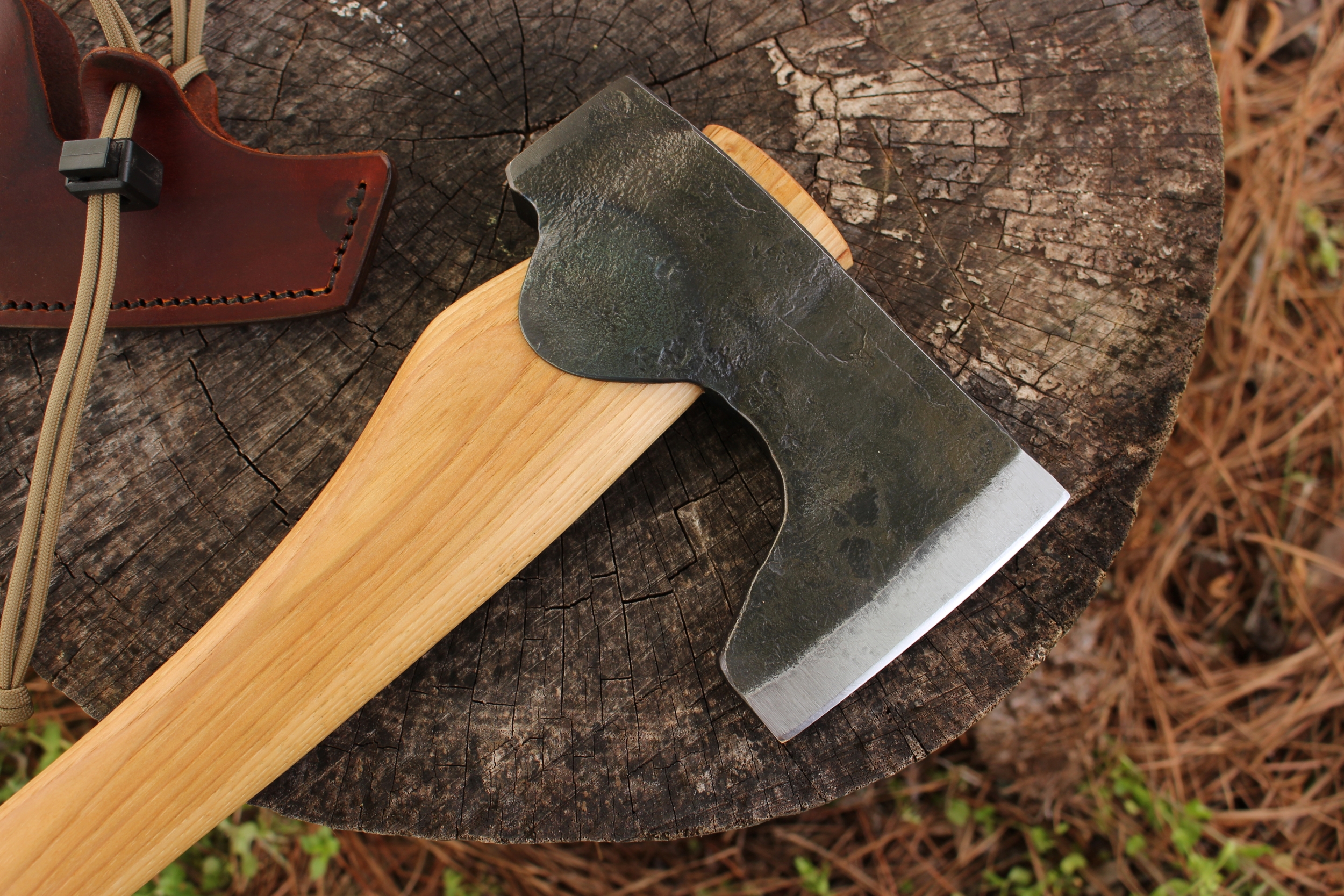 handmade, usa made, usa made axe, hatchet, chopping, wood chopping, outdoor, outdoorsman, survival, backwoodsman, hickory, axe made in amera, axes made in the usa, ike bullington, wolf valley forge, valley forge, pack axe, back packing, camping, trail axe, hunting axe, trappers axe, camp axe, bush axe, belt axe, pack axe, leather shoulder rig, chopping axe, leather axe carrier, shoulder sling for axe, Carpenter's Axe, New Wolf Valley Forge Axe Release, WVF