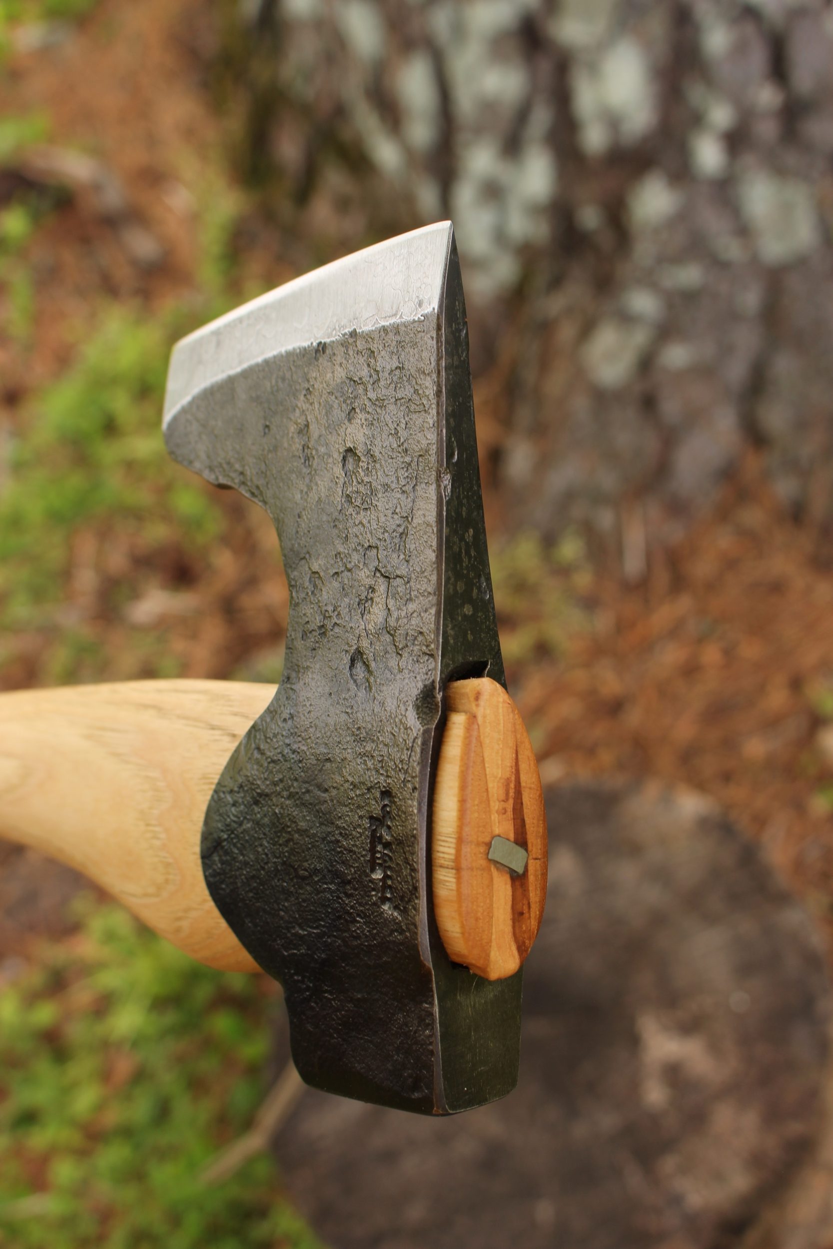 handmade, usa made, usa made axe, hatchet, chopping, wood chopping, outdoor, outdoorsman, survival, backwoodsman, hickory, axe made in amera, axes made in the usa, ike bullington, wolf valley forge, valley forge, pack axe, back packing, camping, trail axe, hunting axe, trappers axe, camp axe, bush axe, belt axe, pack axe, leather shoulder rig, chopping axe, leather axe carrier, shoulder sling for axe, Carpenter's Axe, New Wolf Valley Forge Axe Release, WVF