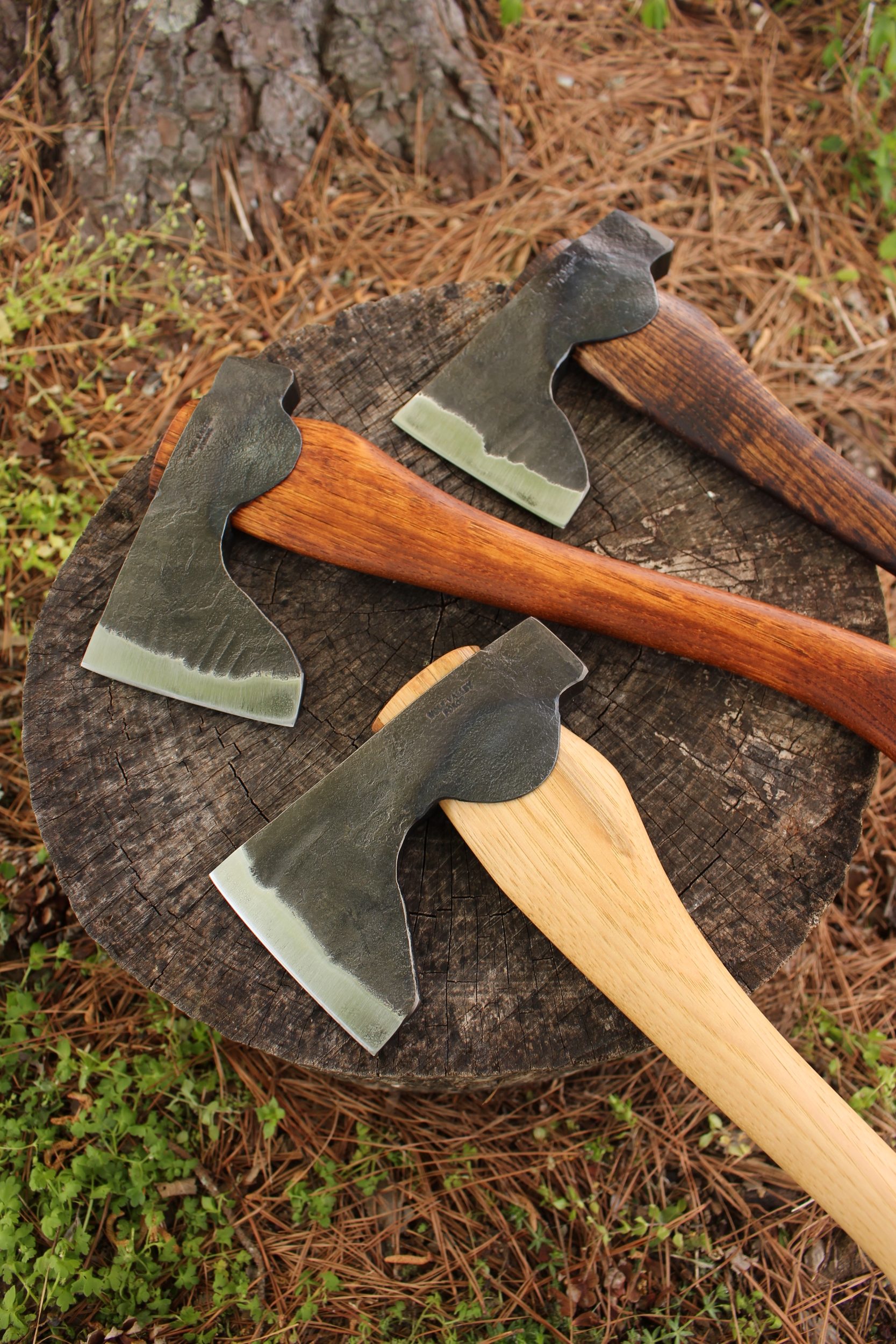handmade, usa made, usa made axe, hatchet, chopping, wood chopping, outdoor, outdoorsman, survival, backwoodsman, hickory, axe made in amera, axes made in the usa, ike bullington, wolf valley forge, valley forge, pack axe, back packing, camping, trail axe, hunting axe, trappers axe, camp axe, bush axe, belt axe, pack axe, leather shoulder rig, chopping axe, leather axe carrier, shoulder sling for axe, Carpenter's Axe, New Wolf Valley Forge Axe Release, WVF