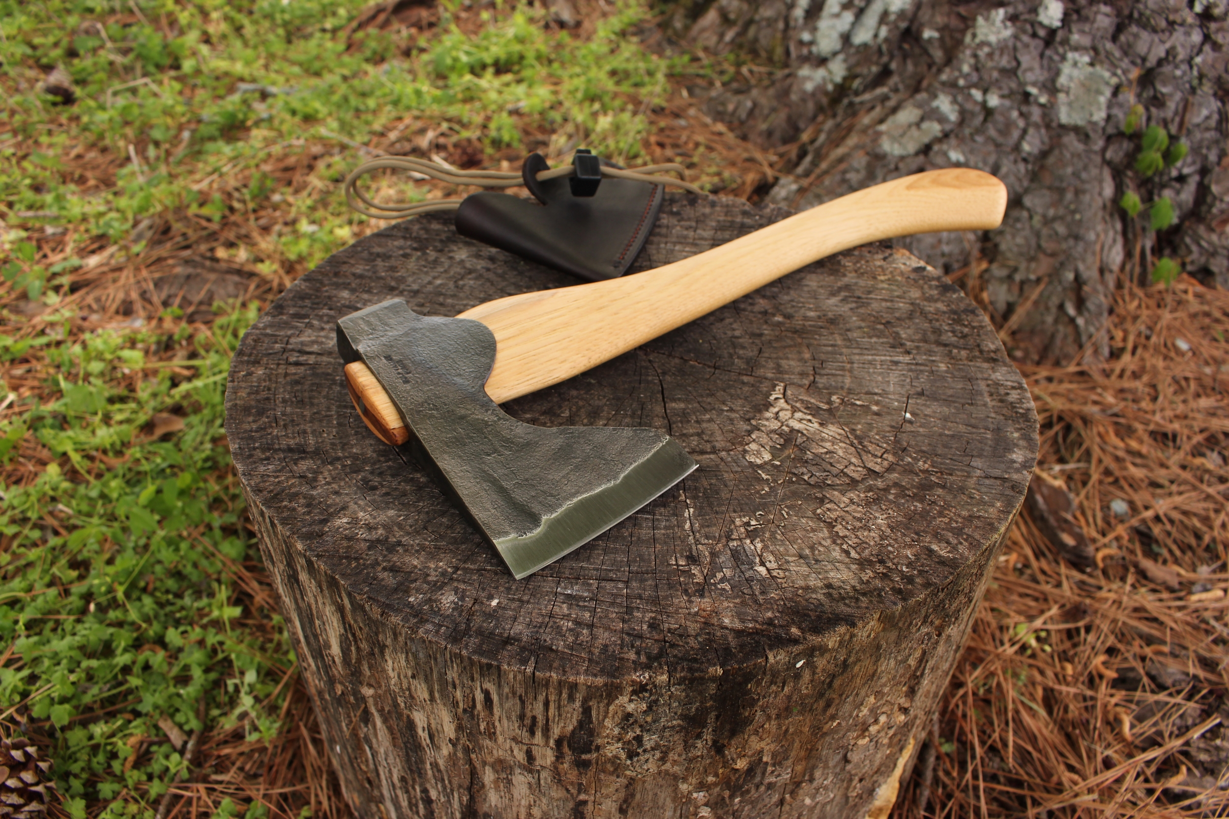 handmade, usa made, usa made axe, hatchet, chopping, wood chopping, outdoor, outdoorsman, survival, backwoodsman, hickory, axe made in amera, axes made in the usa, ike bullington, wolf valley forge, valley forge, pack axe, back packing, camping, trail axe, hunting axe, trappers axe, camp axe, bush axe, belt axe, pack axe, leather shoulder rig, chopping axe, leather axe carrier, shoulder sling for axe, Carpenter's Axe, New Wolf Valley Forge Axe Release, WVF