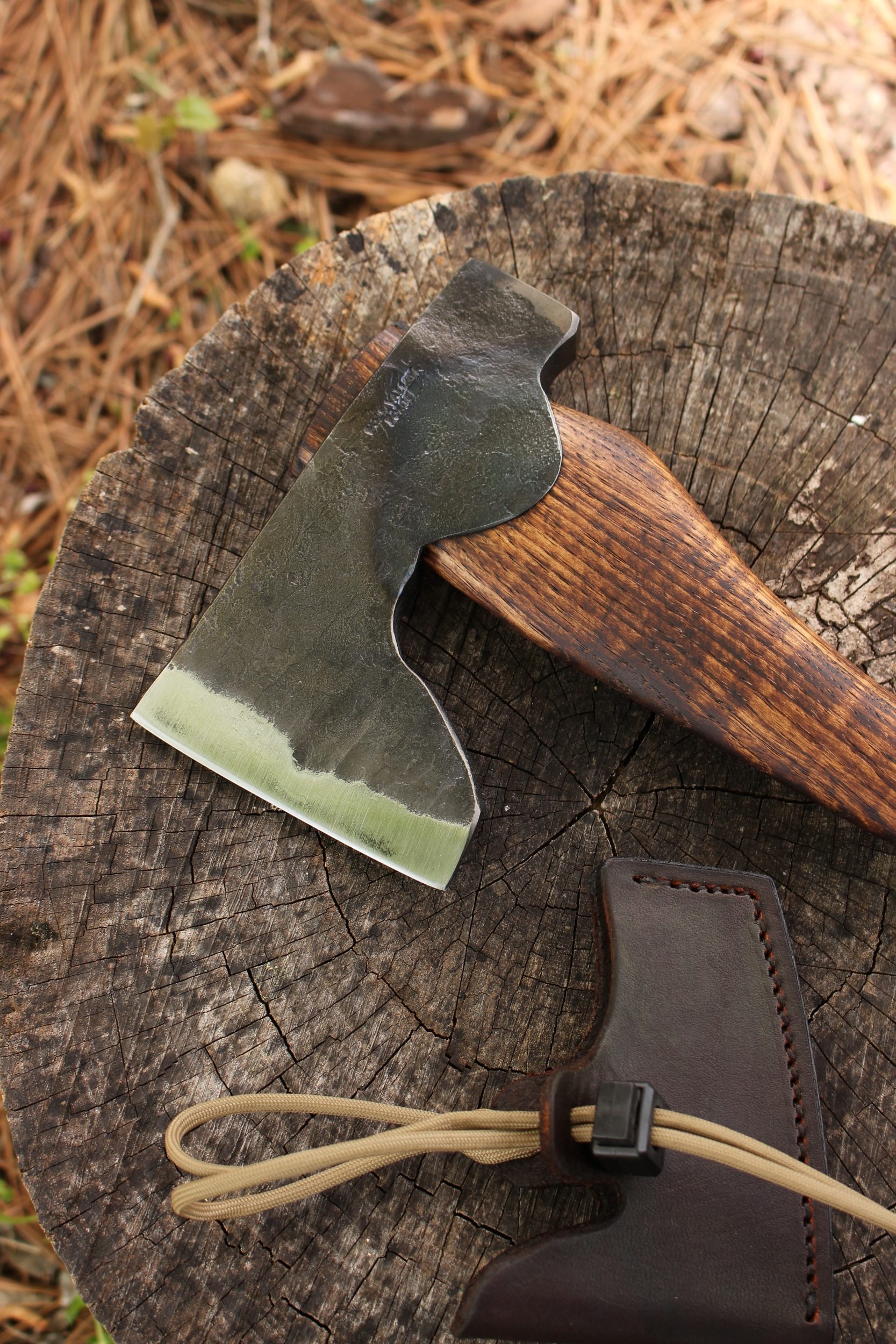 handmade, usa made, usa made axe, hatchet, chopping, wood chopping, outdoor, outdoorsman, survival, backwoodsman, hickory, axe made in amera, axes made in the usa, ike bullington, wolf valley forge, valley forge, pack axe, back packing, camping, trail axe, hunting axe, trappers axe, camp axe, bush axe, belt axe, pack axe, leather shoulder rig, chopping axe, leather axe carrier, shoulder sling for axe, Carpenter's Axe, New Wolf Valley Forge Axe Release, WVF