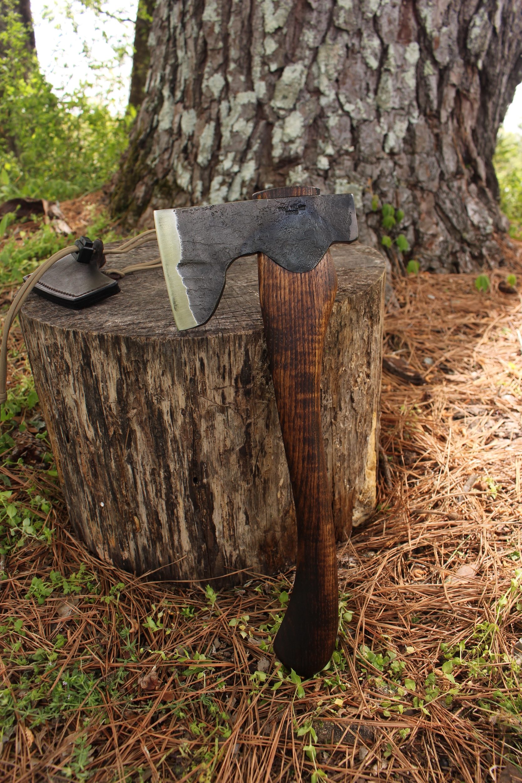handmade, usa made, usa made axe, hatchet, chopping, wood chopping, outdoor, outdoorsman, survival, backwoodsman, hickory, axe made in amera, axes made in the usa, ike bullington, wolf valley forge, valley forge, pack axe, back packing, camping, trail axe, hunting axe, trappers axe, camp axe, bush axe, belt axe, pack axe, leather shoulder rig, chopping axe, leather axe carrier, shoulder sling for axe, Carpenter's Axe, New Wolf Valley Forge Axe Release, WVF