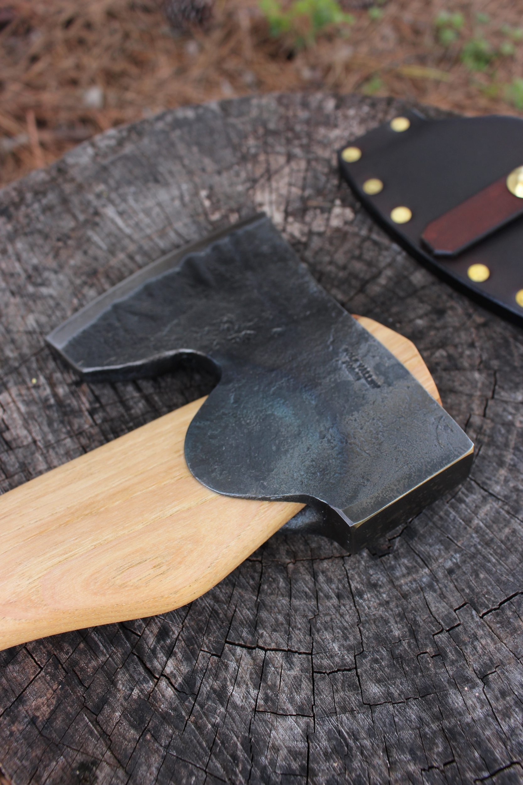 handmade, usa made, usa made axe, hatchet, chopping, wood chopping, outdoor, outdoorsman, survival, backwoodsman, hickory, axe made in amera, axes made in the usa, ike bullington, wolf valley forge, valley forge, pack axe, back packing, camping, trail axe, hunting axe, trappers axe, camp axe, bush axe, belt axe, pack axe, leather shoulder rig, chopping axe, leather axe carrier, shoulder sling for axe, Carpenter's Axe, New Wolf Valley Forge Axe Release, WVF