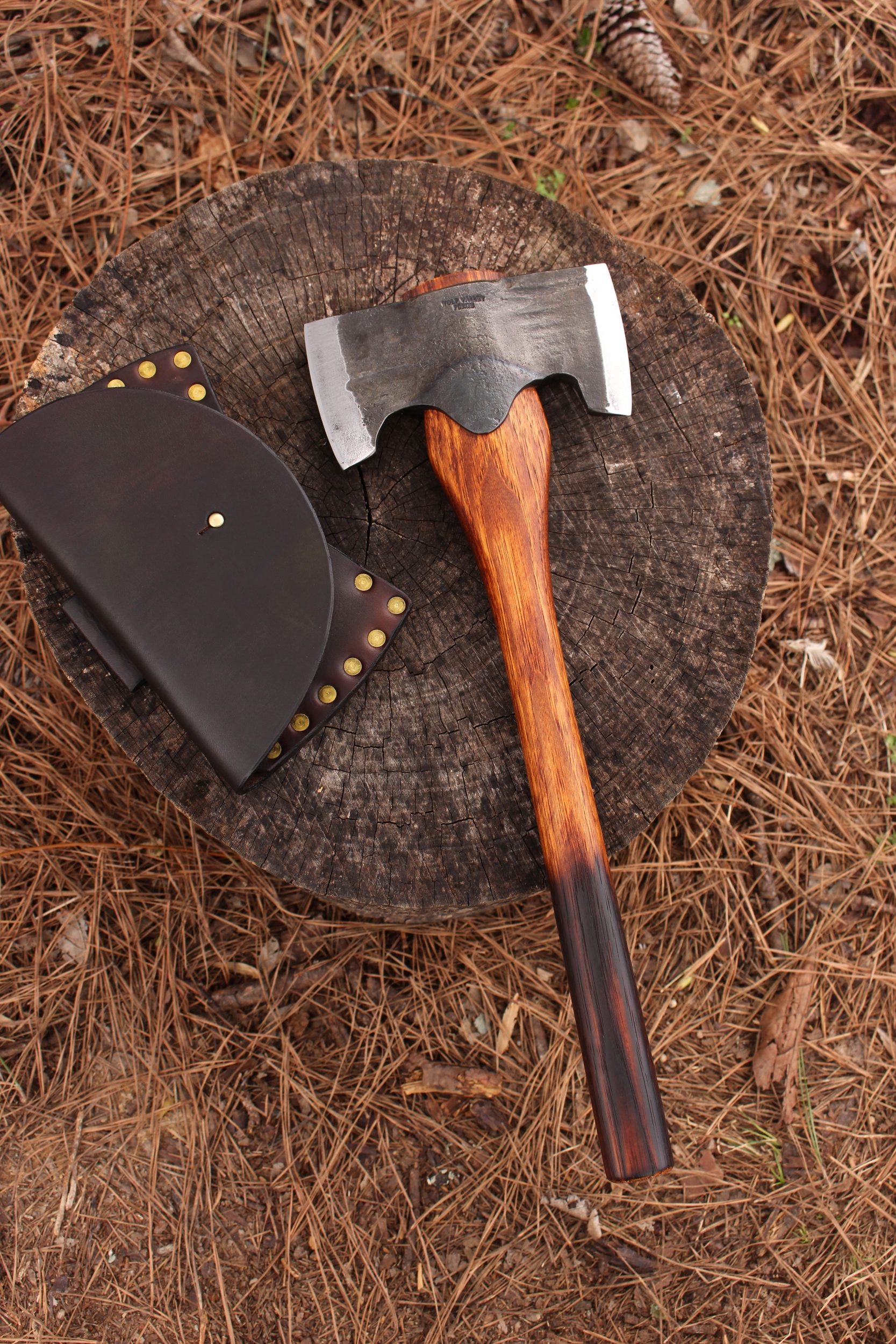handmade, usa made, usa made axe, hatchet, chopping, wood chopping, outdoor, outdoorsman, survival, backwoodsman, hickory, axe made in america, axes made in the usa, ike bullington, nessmuk reproduction, wolf valley forge, valley forge, pack axe, back packing, camping, trail axe, hunting axe, trappers axe, camp axe, bush axe, belt axe, pack axe, leather shoulder rig, chopping axe, leather axe carrier, shoulder sling for axe, carpenter's axe, Wolf Valley Forge, Wolf Valley Forge axe release, Axe Wax, haversack, go bag, man purse, man bag, canvas bag, reenactor, reenacting, Trekker Axe, Axe Life, Splitting Wedge, Handforged, Wedge
