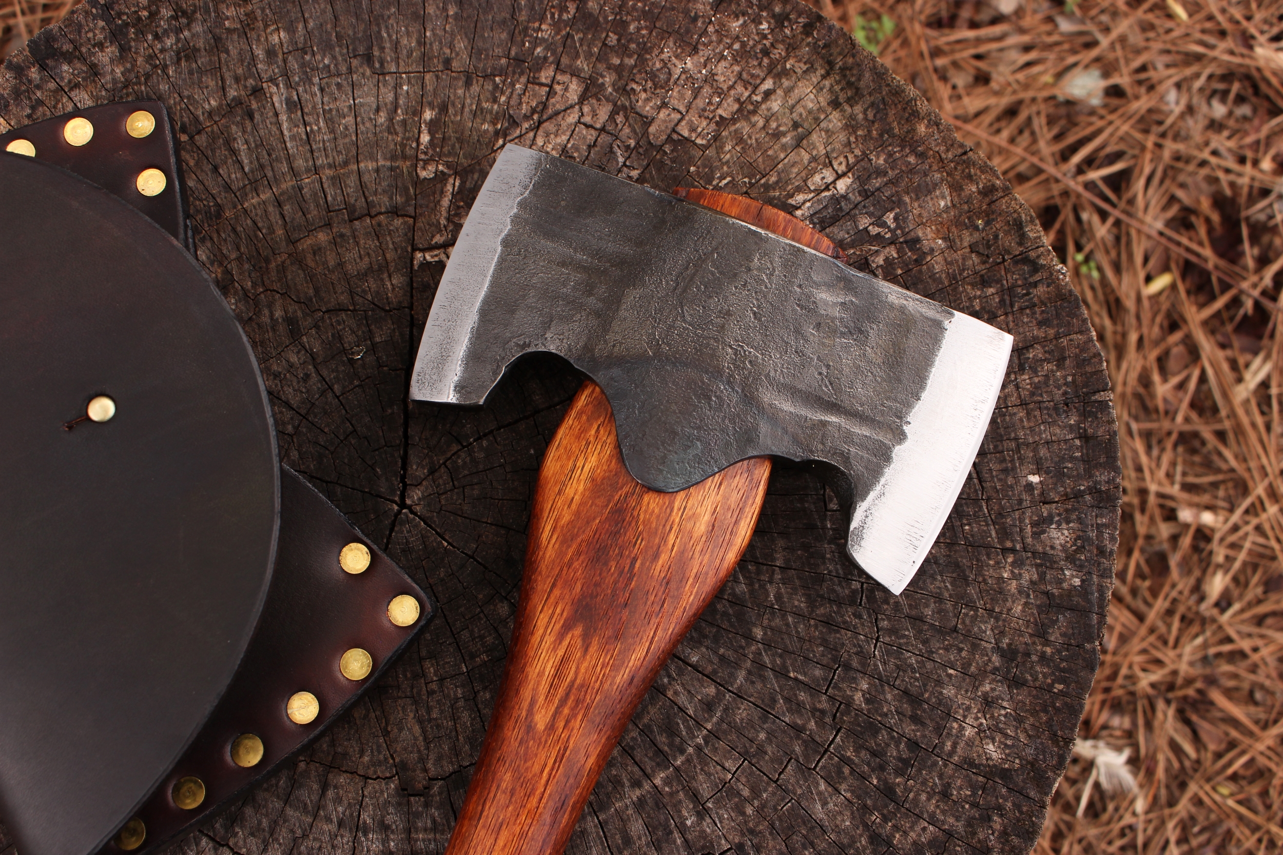 handmade, usa made, usa made axe, hatchet, chopping, wood chopping, outdoor, outdoorsman, survival, backwoodsman, hickory, axe made in amera, axes made in the usa, ike bullington, wolf valley forge, valley forge, pack axe, back packing, camping, trail axe, hunting axe, trappers axe, camp axe, bush axe, belt axe, pack axe, leather shoulder rig, chopping axe, leather axe carrier, shoulder sling for axe, Carpenter's Axe, New Wolf Valley Forge Axe Release, WVF