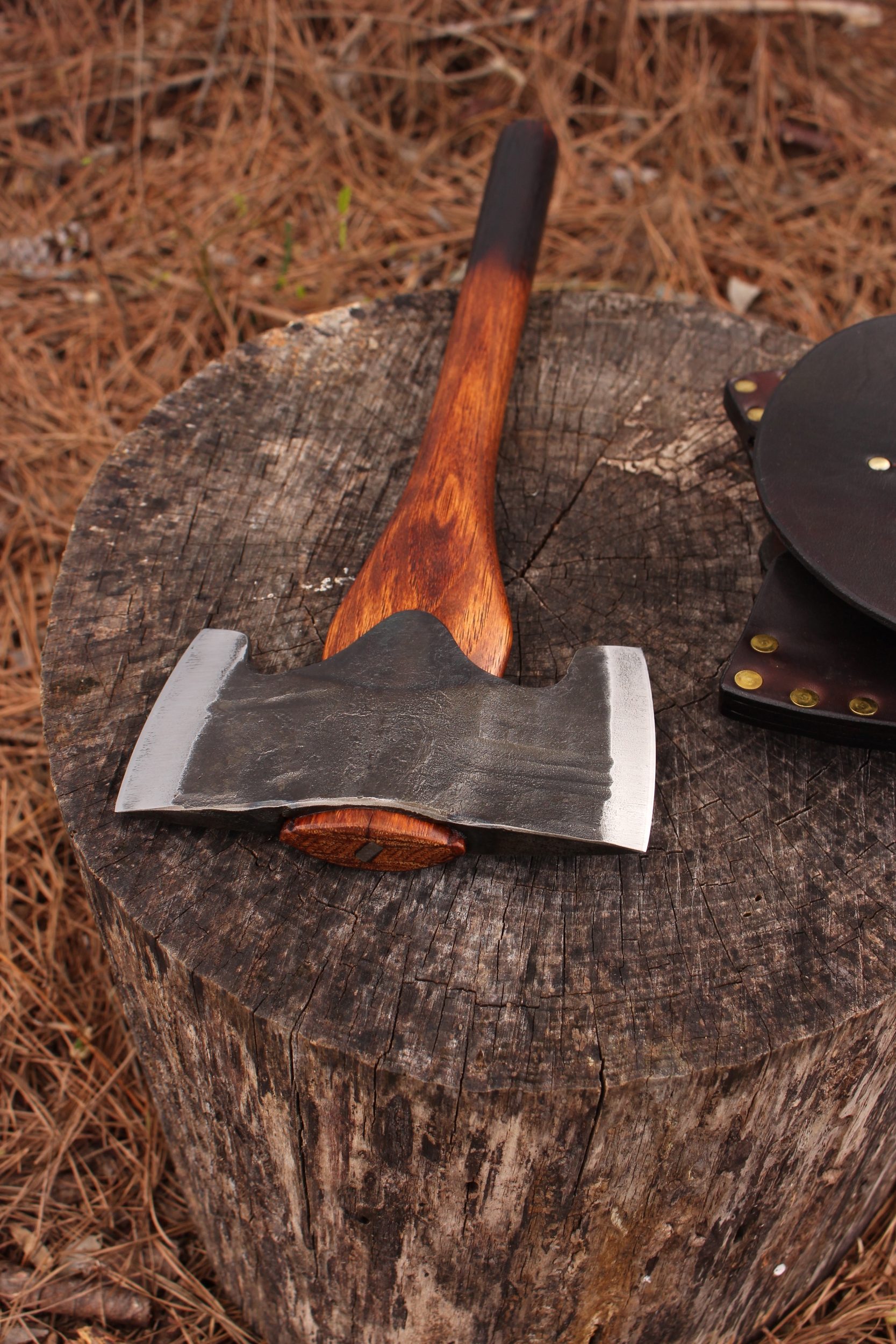 handmade, usa made, usa made axe, hatchet, chopping, wood chopping, outdoor, outdoorsman, survival, backwoodsman, hickory, axe made in amera, axes made in the usa, ike bullington, wolf valley forge, valley forge, pack axe, back packing, camping, trail axe, hunting axe, trappers axe, camp axe, bush axe, belt axe, pack axe, leather shoulder rig, chopping axe, leather axe carrier, shoulder sling for axe, Carpenter's Axe, New Wolf Valley Forge Axe Release, WVF