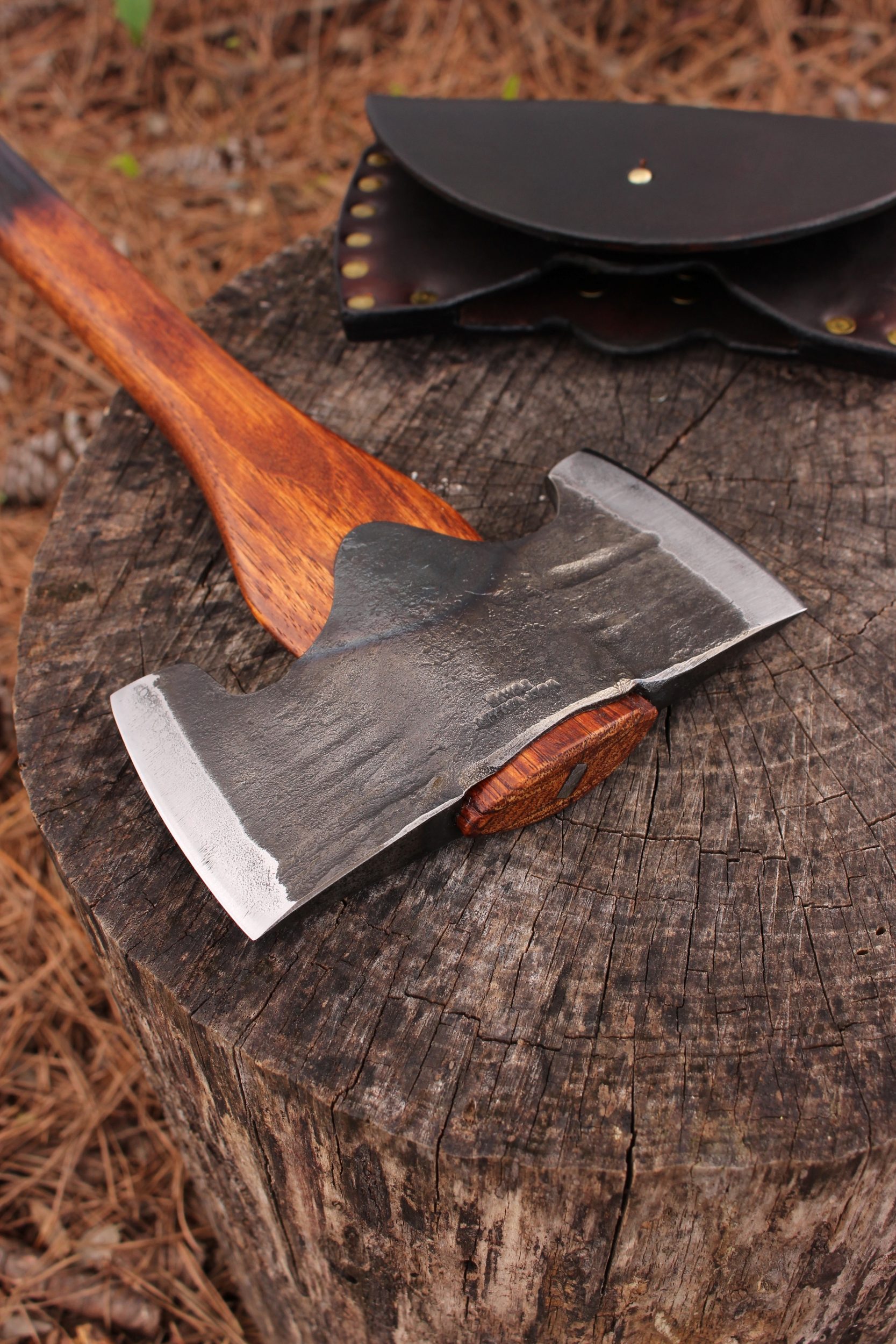 handmade, usa made, usa made axe, hatchet, chopping, wood chopping, outdoor, outdoorsman, survival, backwoodsman, hickory, axe made in amera, axes made in the usa, ike bullington, wolf valley forge, valley forge, pack axe, back packing, camping, trail axe, hunting axe, trappers axe, camp axe, bush axe, belt axe, pack axe, leather shoulder rig, chopping axe, leather axe carrier, shoulder sling for axe, Carpenter's Axe, New Wolf Valley Forge Axe Release, WVF