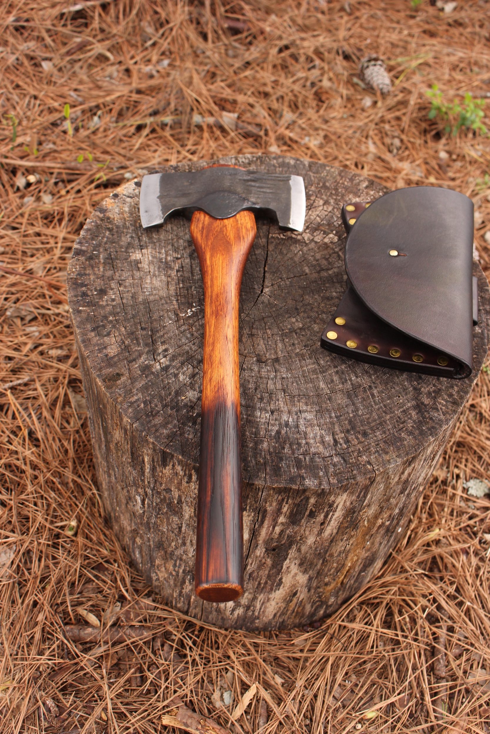 handmade, usa made, usa made axe, hatchet, chopping, wood chopping, outdoor, outdoorsman, survival, backwoodsman, hickory, axe made in amera, axes made in the usa, ike bullington, wolf valley forge, valley forge, pack axe, back packing, camping, trail axe, hunting axe, trappers axe, camp axe, bush axe, belt axe, pack axe, leather shoulder rig, chopping axe, leather axe carrier, shoulder sling for axe, Carpenter's Axe, New Wolf Valley Forge Axe Release, WVF