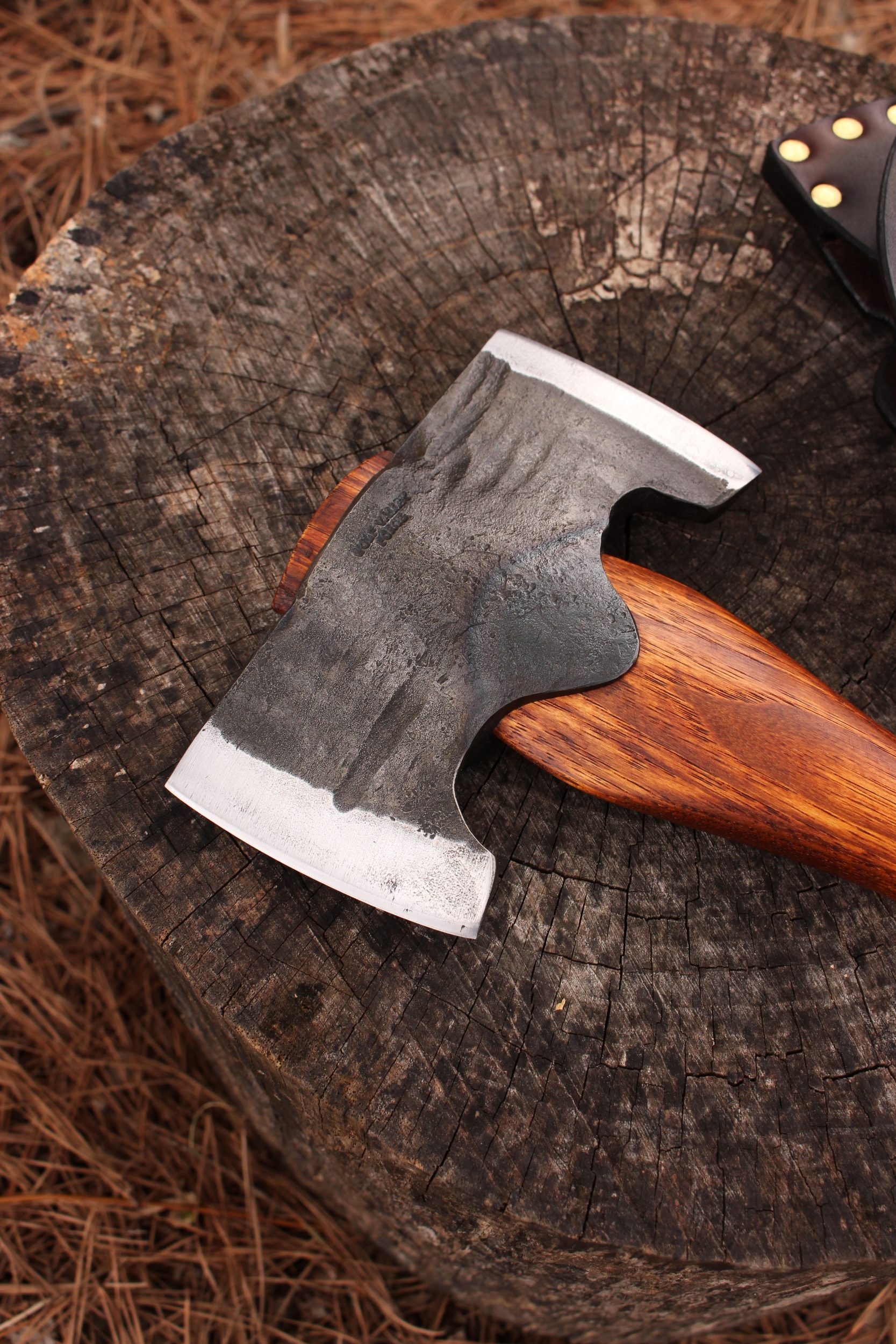 handmade, usa made, usa made axe, hatchet, chopping, wood chopping, outdoor, outdoorsman, survival, backwoodsman, hickory, axe made in amera, axes made in the usa, ike bullington, wolf valley forge, valley forge, pack axe, back packing, camping, trail axe, hunting axe, trappers axe, camp axe, bush axe, belt axe, pack axe, leather shoulder rig, chopping axe, leather axe carrier, shoulder sling for axe, Carpenter's Axe, New Wolf Valley Forge Axe Release, WVF