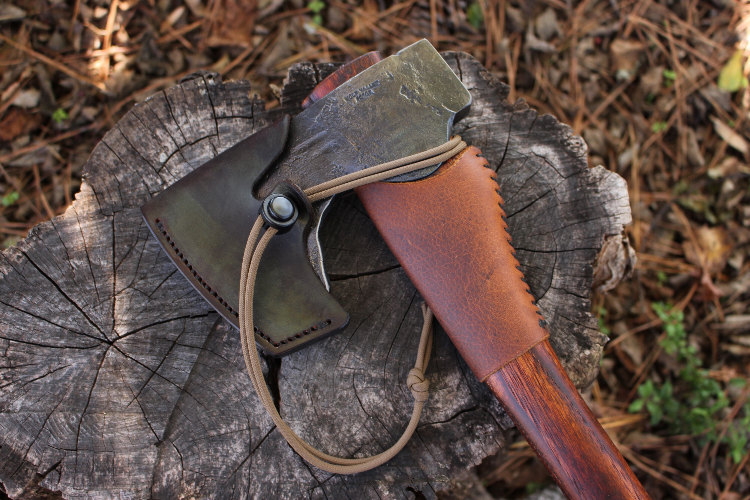 handmade, usa made, usa made axe, hatchet, chopping, wood chopping, outdoor, outdoorsman, survival, backwoodsman, hickory, axe made in amera, axes made in the usa, ike bullington, wolf valley forge, valley forge, pack axe, back packing, camping, trail axe, hunting axe, trappers axe, camp axe, bush axe, belt axe, pack axe, leather shoulder rig, chopping axe, leather axe carrier, shoulder sling for axe, Carpenter's Axe, New Wolf Valley Forge Axe Release, WVF