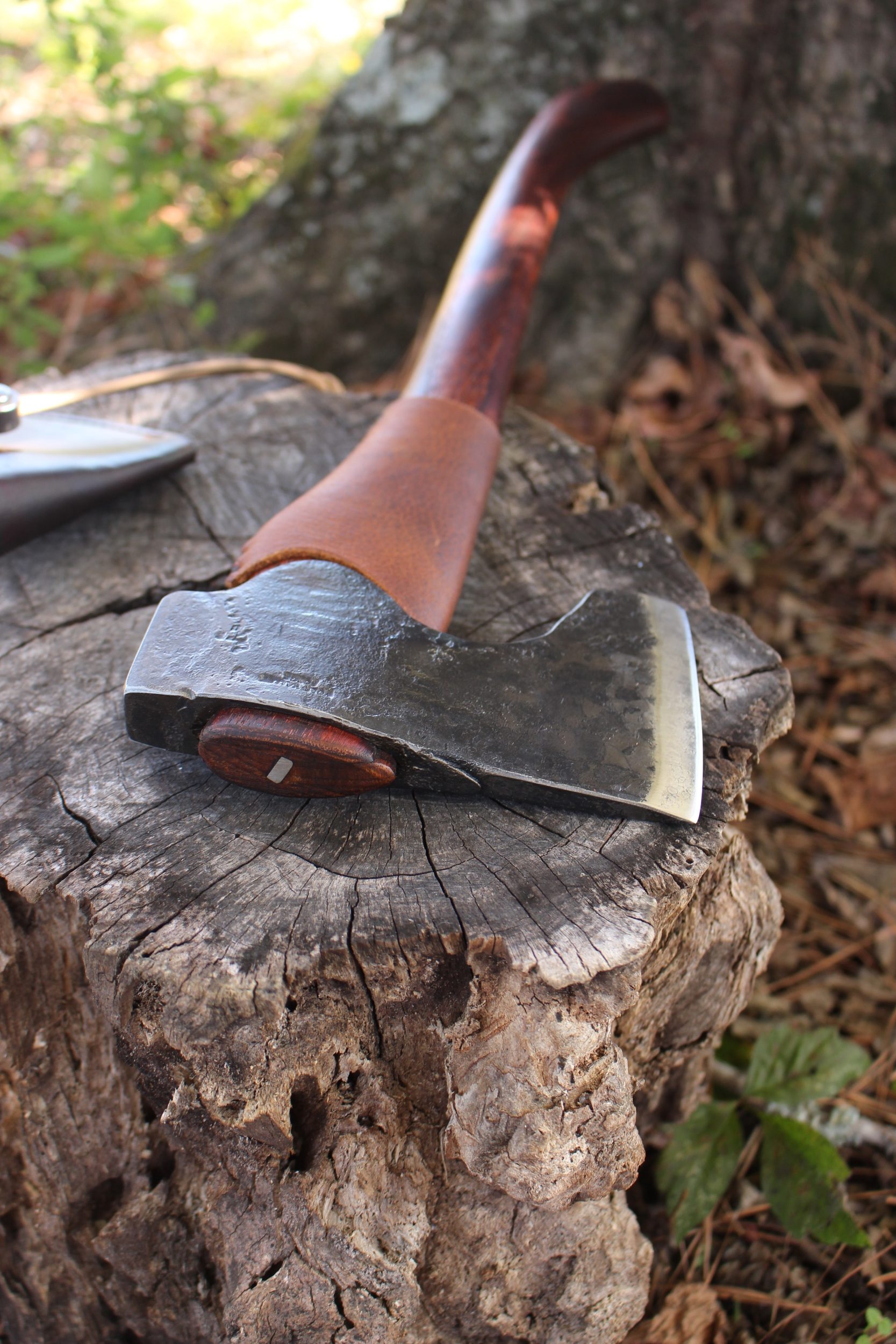 handmade, usa made, usa made axe, hatchet, chopping, wood chopping, outdoor, outdoorsman, survival, backwoodsman, hickory, axe made in amera, axes made in the usa, ike bullington, wolf valley forge, valley forge, pack axe, back packing, camping, trail axe, hunting axe, trappers axe, camp axe, bush axe, belt axe, pack axe, leather shoulder rig, chopping axe, leather axe carrier, shoulder sling for axe, Carpenter's Axe, New Wolf Valley Forge Axe Release, WVF