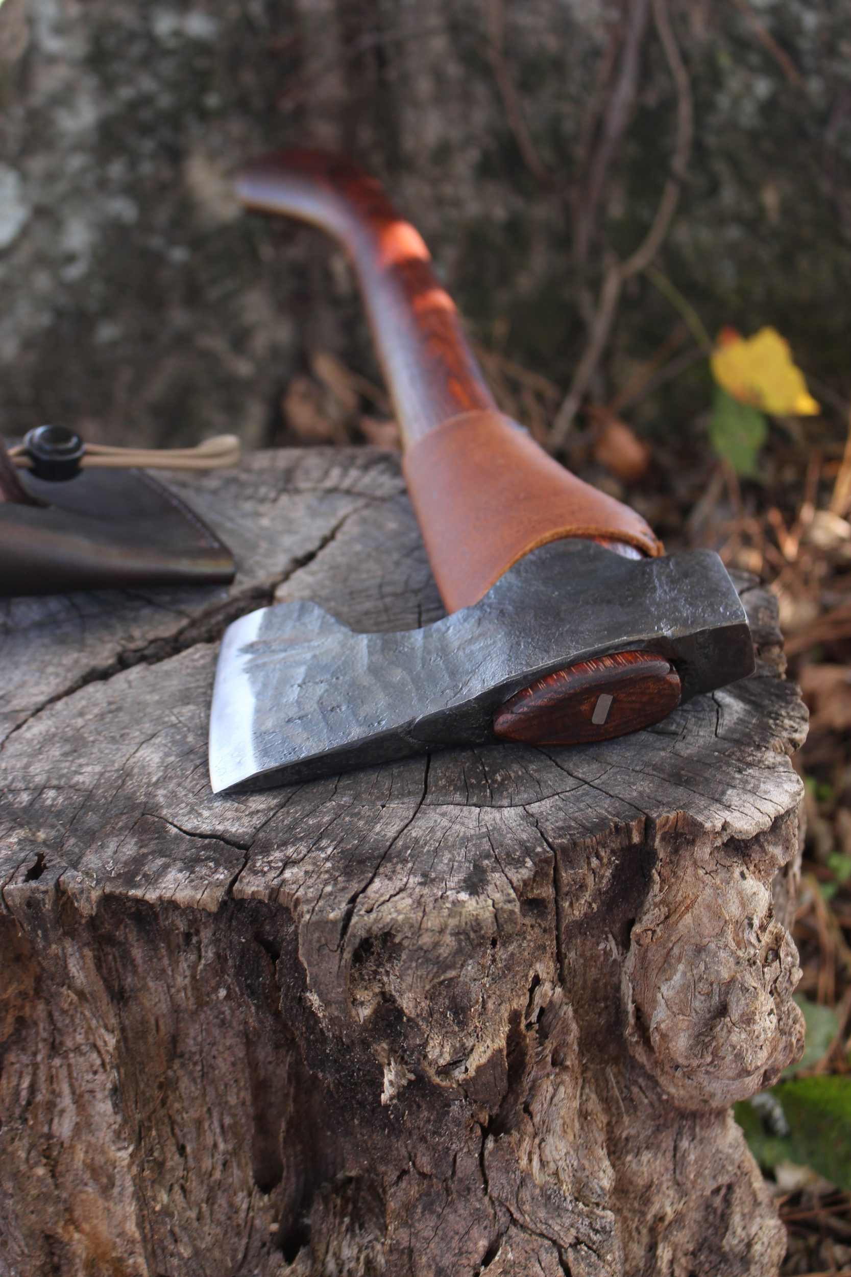 handmade, usa made, usa made axe, hatchet, chopping, wood chopping, outdoor, outdoorsman, survival, backwoodsman, hickory, axe made in amera, axes made in the usa, ike bullington, wolf valley forge, valley forge, pack axe, back packing, camping, trail axe, hunting axe, trappers axe, camp axe, bush axe, belt axe, pack axe, leather shoulder rig, chopping axe, leather axe carrier, shoulder sling for axe, Carpenter's Axe, New Wolf Valley Forge Axe Release, WVF