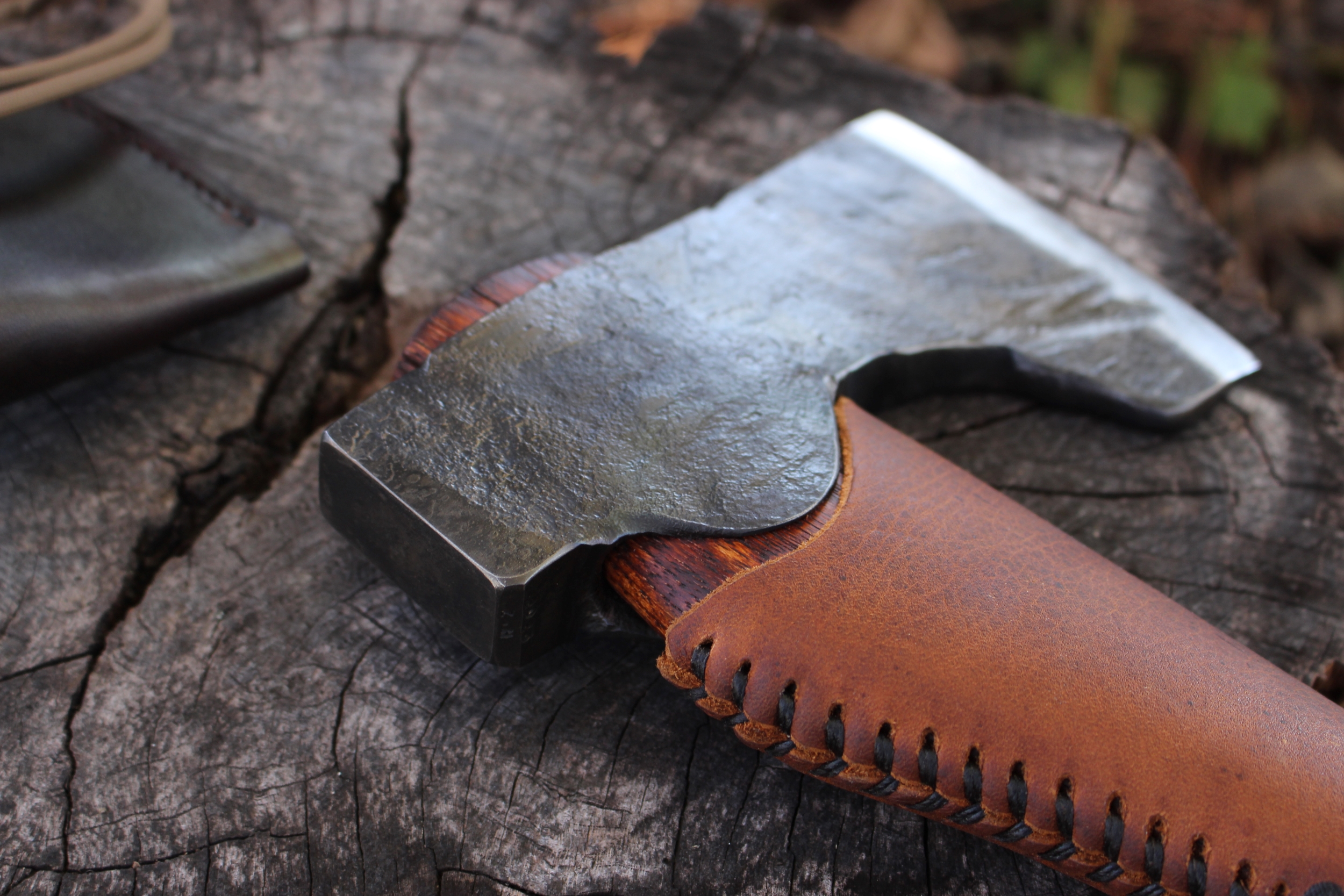 handmade, usa made, usa made axe, hatchet, chopping, wood chopping, outdoor, outdoorsman, survival, backwoodsman, hickory, axe made in amera, axes made in the usa, ike bullington, wolf valley forge, valley forge, pack axe, back packing, camping, trail axe, hunting axe, trappers axe, camp axe, bush axe, belt axe, pack axe, leather shoulder rig, chopping axe, leather axe carrier, shoulder sling for axe, Carpenter's Axe, New Wolf Valley Forge Axe Release, WVF