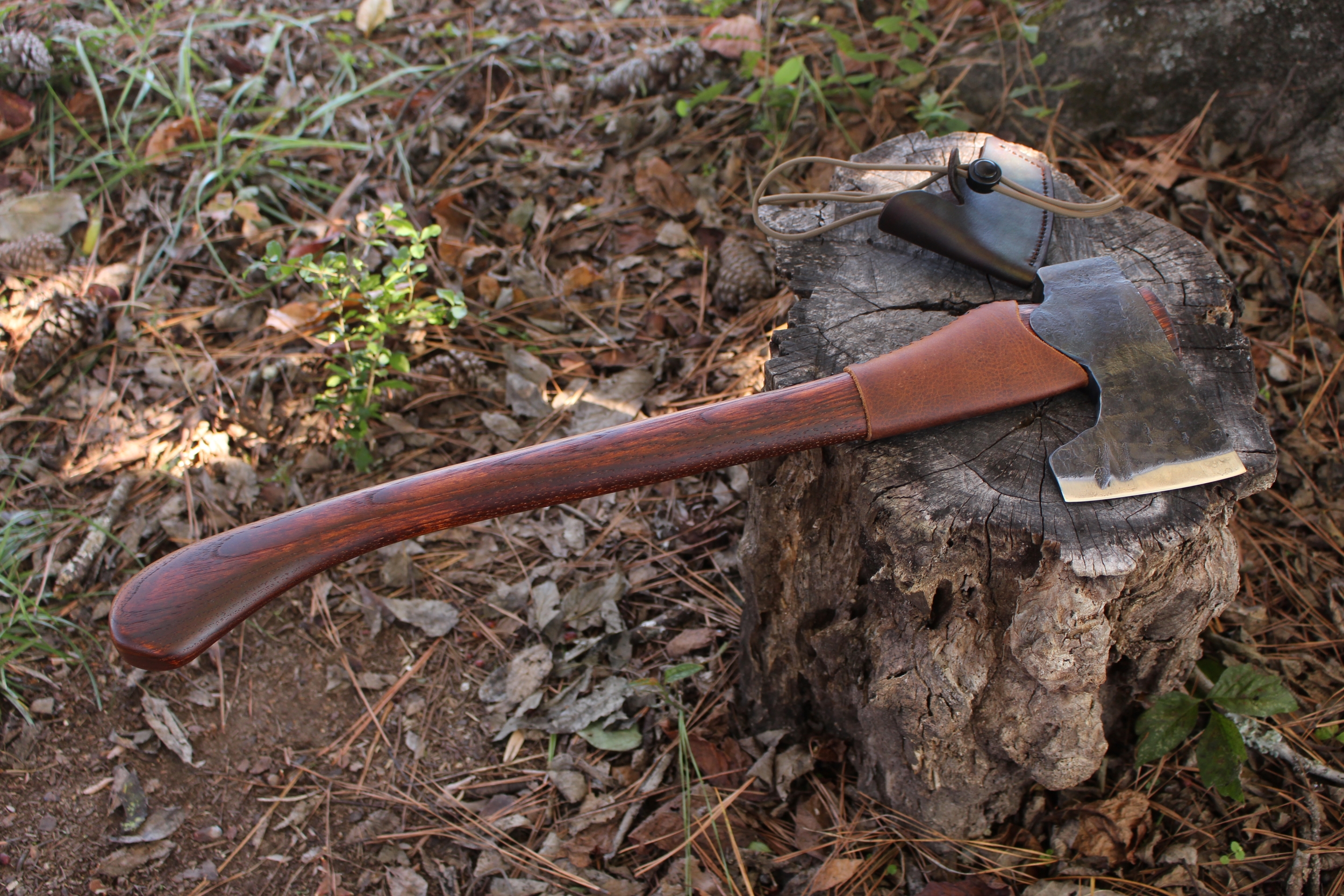 handmade, usa made, usa made axe, hatchet, chopping, wood chopping, outdoor, outdoorsman, survival, backwoodsman, hickory, axe made in amera, axes made in the usa, ike bullington, wolf valley forge, valley forge, pack axe, back packing, camping, trail axe, hunting axe, trappers axe, camp axe, bush axe, belt axe, pack axe, leather shoulder rig, chopping axe, leather axe carrier, shoulder sling for axe, Carpenter's Axe, New Wolf Valley Forge Axe Release, WVF