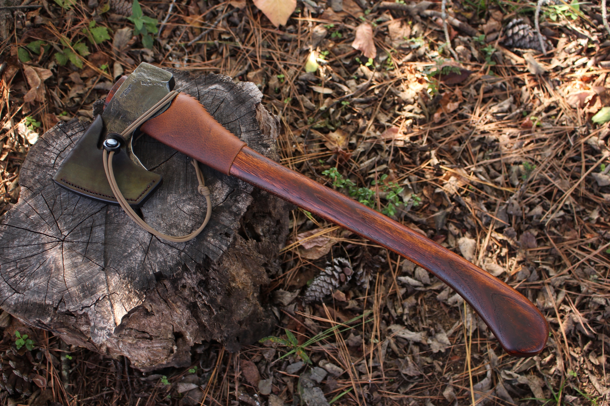 handmade, usa made, usa made axe, hatchet, chopping, wood chopping, outdoor, outdoorsman, survival, backwoodsman, hickory, axe made in amera, axes made in the usa, ike bullington, wolf valley forge, valley forge, pack axe, back packing, camping, trail axe, hunting axe, trappers axe, camp axe, bush axe, belt axe, pack axe, leather shoulder rig, chopping axe, leather axe carrier, shoulder sling for axe, Carpenter's Axe, New Wolf Valley Forge Axe Release, WVF