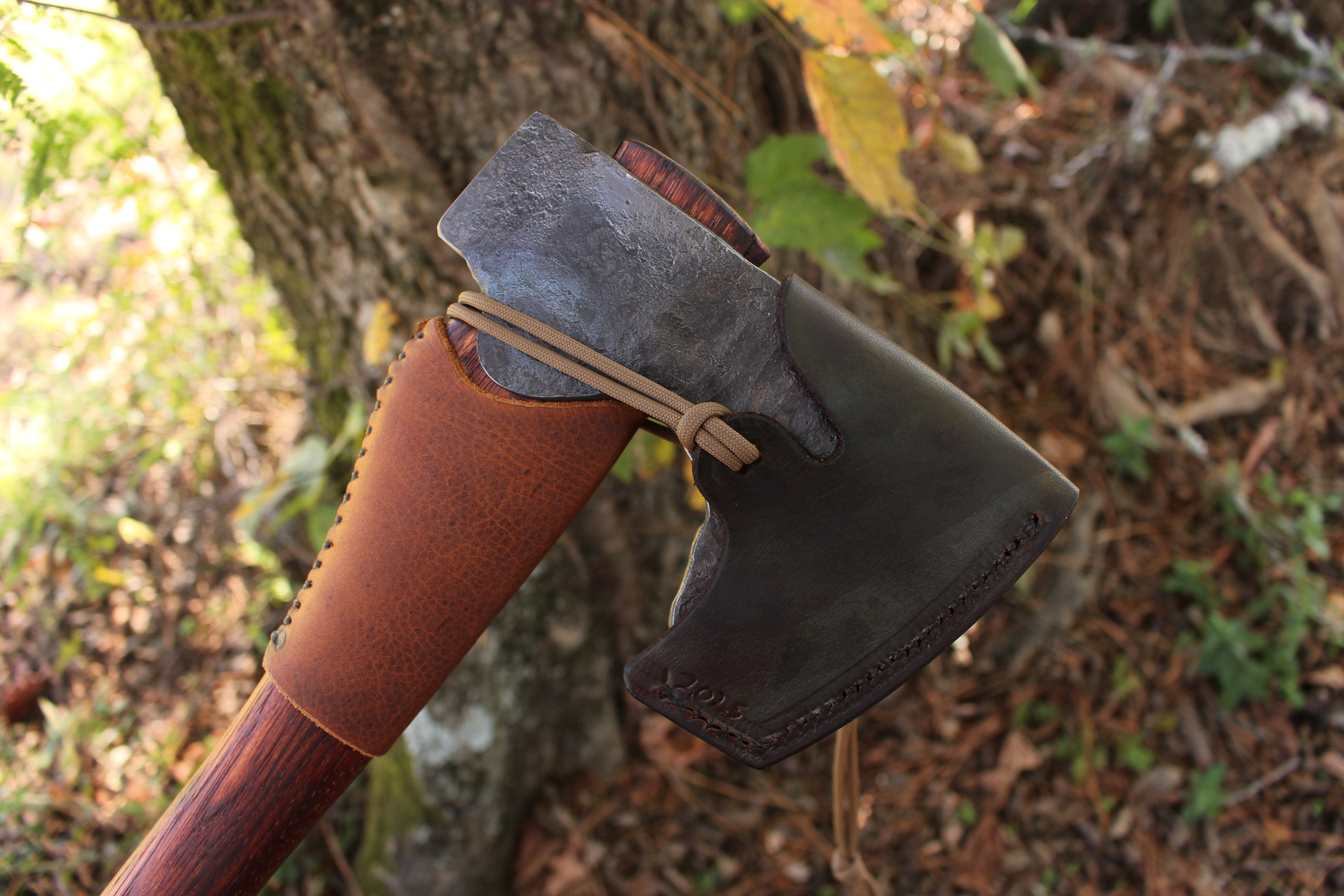 handmade, usa made, usa made axe, hatchet, chopping, wood chopping, outdoor, outdoorsman, survival, backwoodsman, hickory, axe made in amera, axes made in the usa, ike bullington, wolf valley forge, valley forge, pack axe, back packing, camping, trail axe, hunting axe, trappers axe, camp axe, bush axe, belt axe, pack axe, leather shoulder rig, chopping axe, leather axe carrier, shoulder sling for axe, Carpenter's Axe, New Wolf Valley Forge Axe Release, WVF