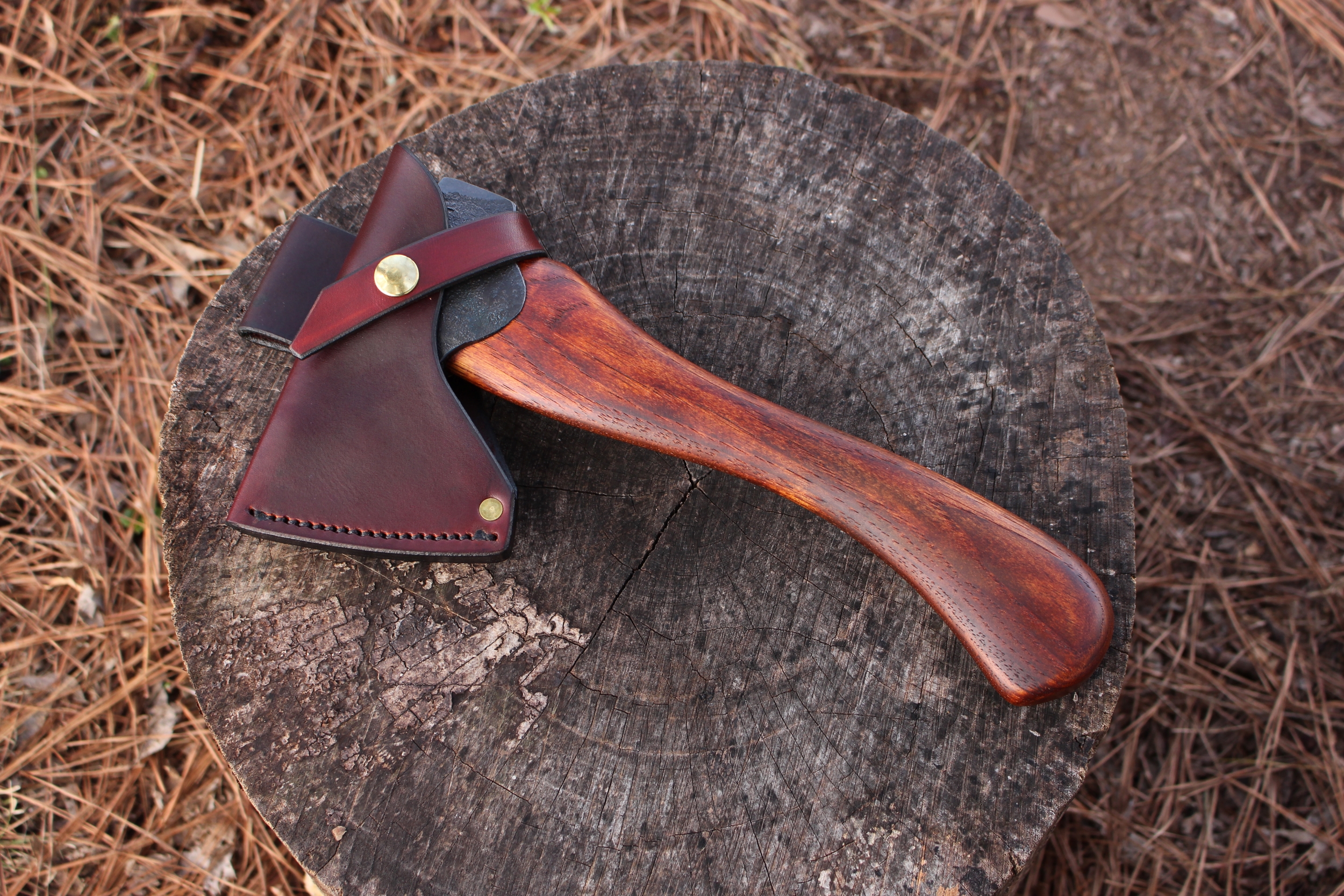 handmade, usa made, usa made axe, hatchet, chopping, wood chopping, outdoor, outdoorsman, survival, backwoodsman, hickory, axe made in amera, axes made in the usa, ike bullington, wolf valley forge, valley forge, pack axe, back packing, camping, trail axe, hunting axe, trappers axe, camp axe, bush axe, belt axe, pack axe, leather shoulder rig, chopping axe, leather axe carrier, shoulder sling for axe, Carpenter's Axe, New Wolf Valley Forge Axe Release, WVF