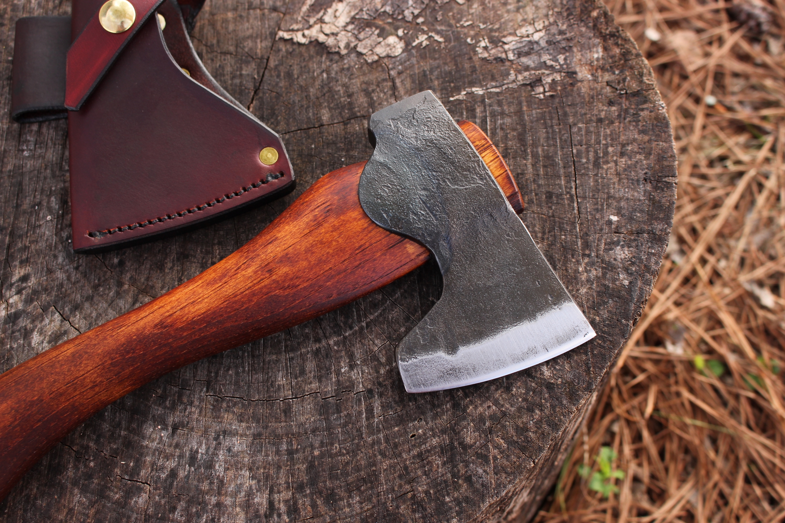 handmade, usa made, usa made axe, hatchet, chopping, wood chopping, outdoor, outdoorsman, survival, backwoodsman, hickory, axe made in amera, axes made in the usa, ike bullington, wolf valley forge, valley forge, pack axe, back packing, camping, trail axe, hunting axe, trappers axe, camp axe, bush axe, belt axe, pack axe, leather shoulder rig, chopping axe, leather axe carrier, shoulder sling for axe, Carpenter's Axe, New Wolf Valley Forge Axe Release, WVF