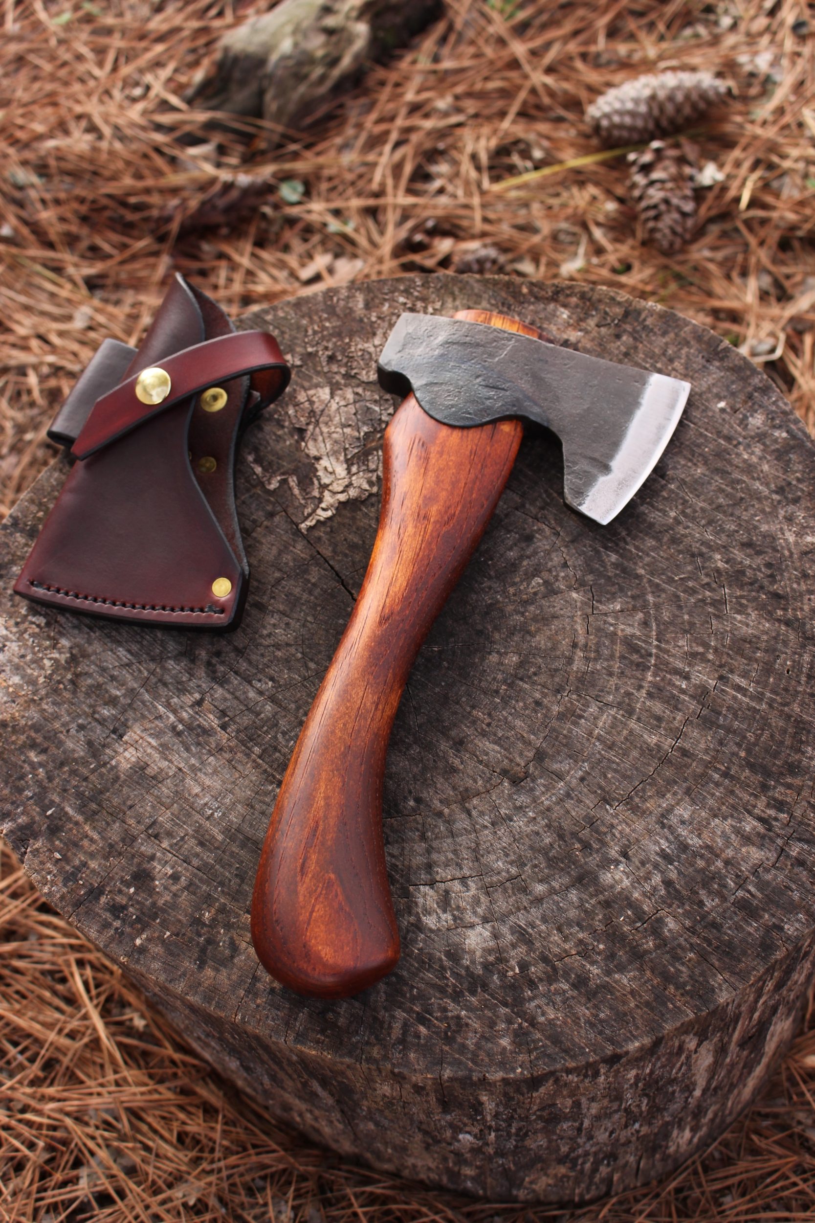 handmade, usa made, usa made axe, hatchet, chopping, wood chopping, outdoor, outdoorsman, survival, backwoodsman, hickory, axe made in amera, axes made in the usa, ike bullington, wolf valley forge, valley forge, pack axe, back packing, camping, trail axe, hunting axe, trappers axe, camp axe, bush axe, belt axe, pack axe, leather shoulder rig, chopping axe, leather axe carrier, shoulder sling for axe, Carpenter's Axe, New Wolf Valley Forge Axe Release, WVF