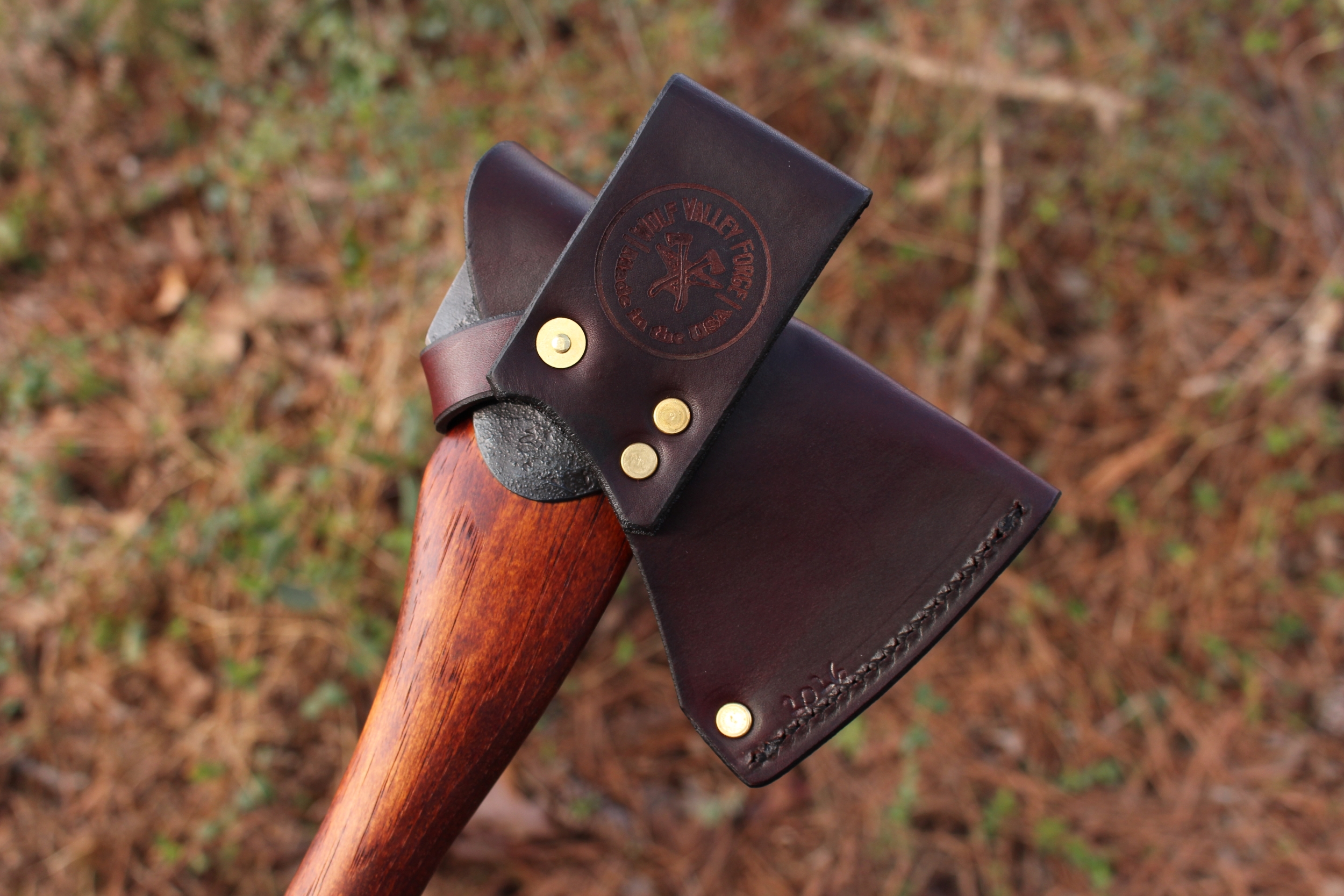 handmade, usa made, usa made axe, hatchet, chopping, wood chopping, outdoor, outdoorsman, survival, backwoodsman, hickory, axe made in amera, axes made in the usa, ike bullington, wolf valley forge, valley forge, pack axe, back packing, camping, trail axe, hunting axe, trappers axe, camp axe, bush axe, belt axe, pack axe, leather shoulder rig, chopping axe, leather axe carrier, shoulder sling for axe, Carpenter's Axe, New Wolf Valley Forge Axe Release, WVF