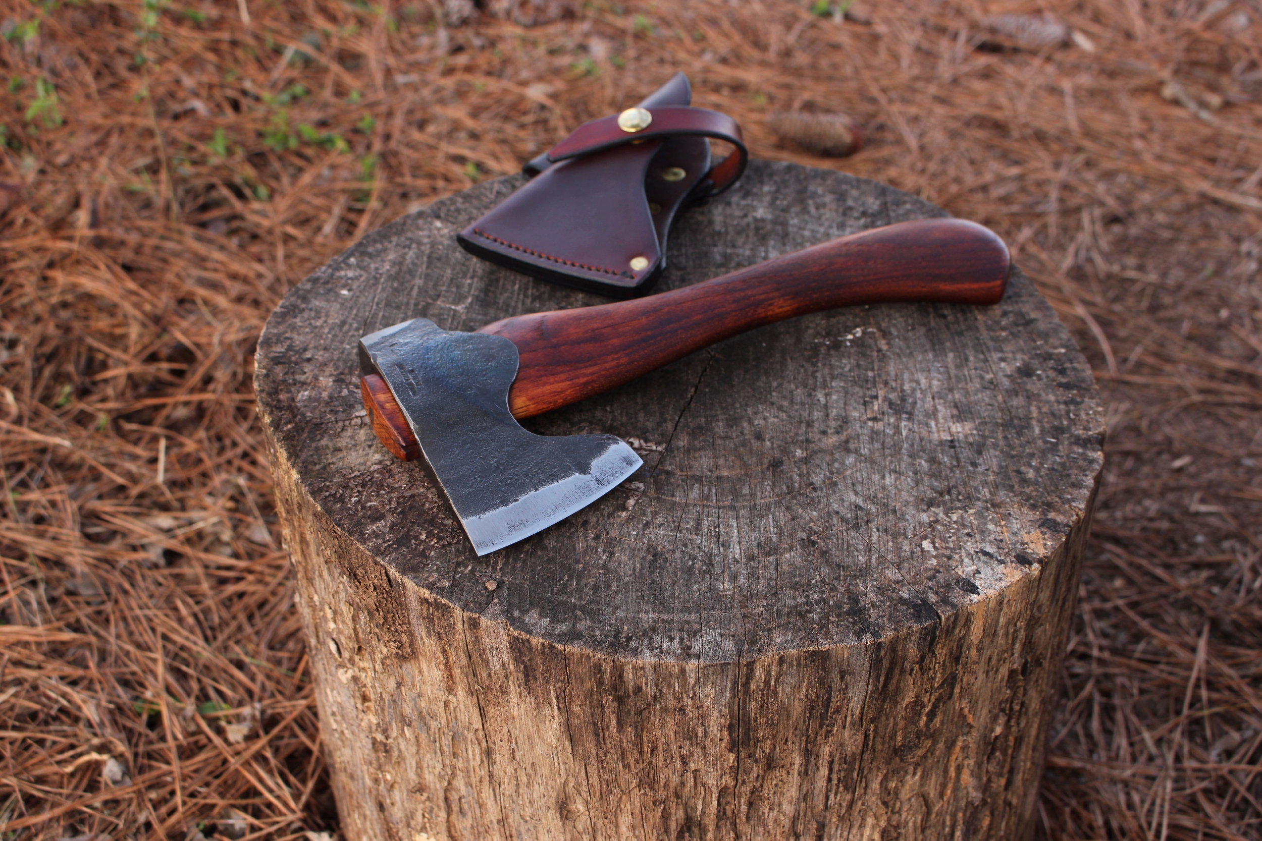 handmade, usa made, usa made axe, hatchet, chopping, wood chopping, outdoor, outdoorsman, survival, backwoodsman, hickory, axe made in amera, axes made in the usa, ike bullington, wolf valley forge, valley forge, pack axe, back packing, camping, trail axe, hunting axe, trappers axe, camp axe, bush axe, belt axe, pack axe, leather shoulder rig, chopping axe, leather axe carrier, shoulder sling for axe, Carpenter's Axe, New Wolf Valley Forge Axe Release, WVF