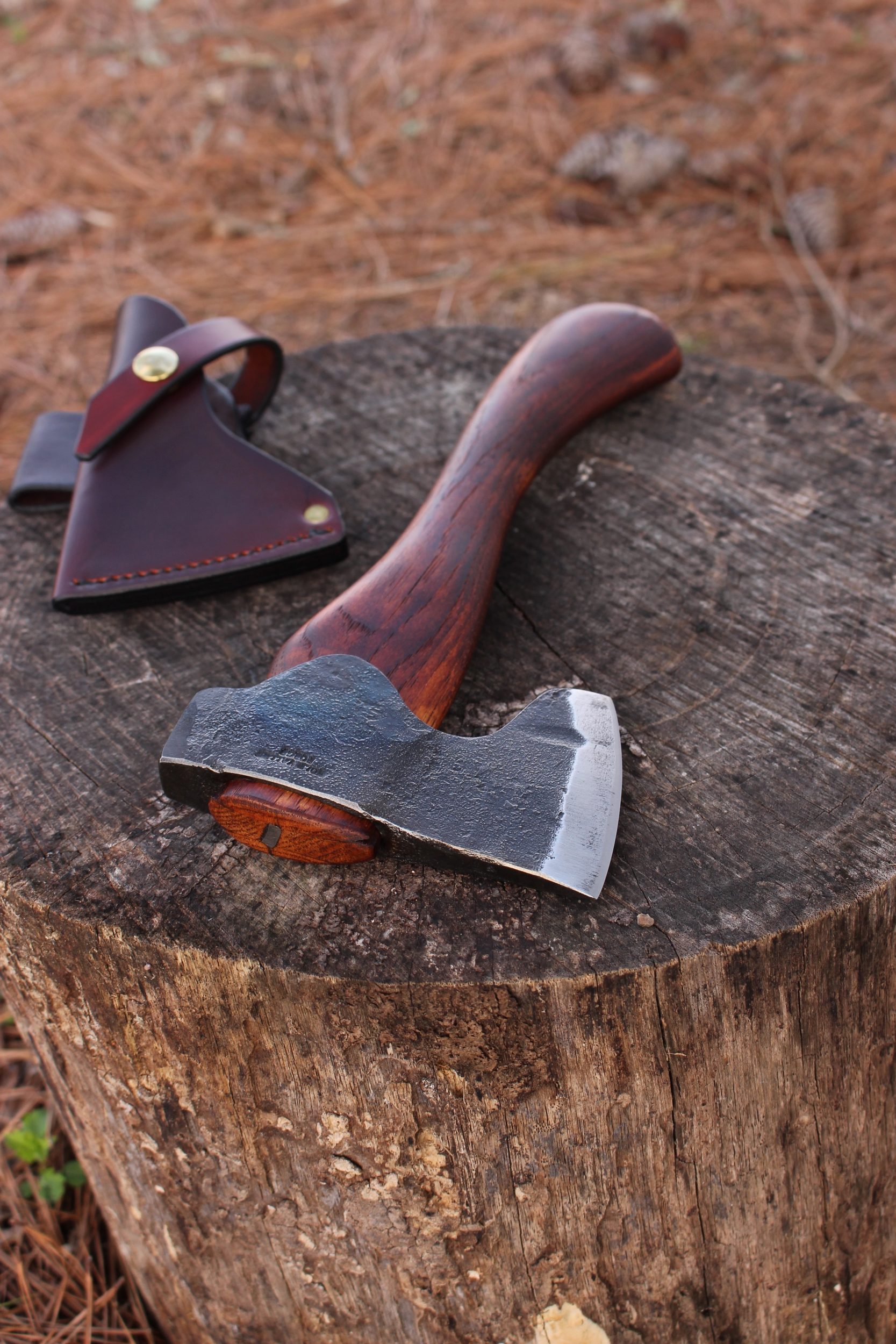 handmade, usa made, usa made axe, hatchet, chopping, wood chopping, outdoor, outdoorsman, survival, backwoodsman, hickory, axe made in amera, axes made in the usa, ike bullington, wolf valley forge, valley forge, pack axe, back packing, camping, trail axe, hunting axe, trappers axe, camp axe, bush axe, belt axe, pack axe, leather shoulder rig, chopping axe, leather axe carrier, shoulder sling for axe, Carpenter's Axe, New Wolf Valley Forge Axe Release, WVF