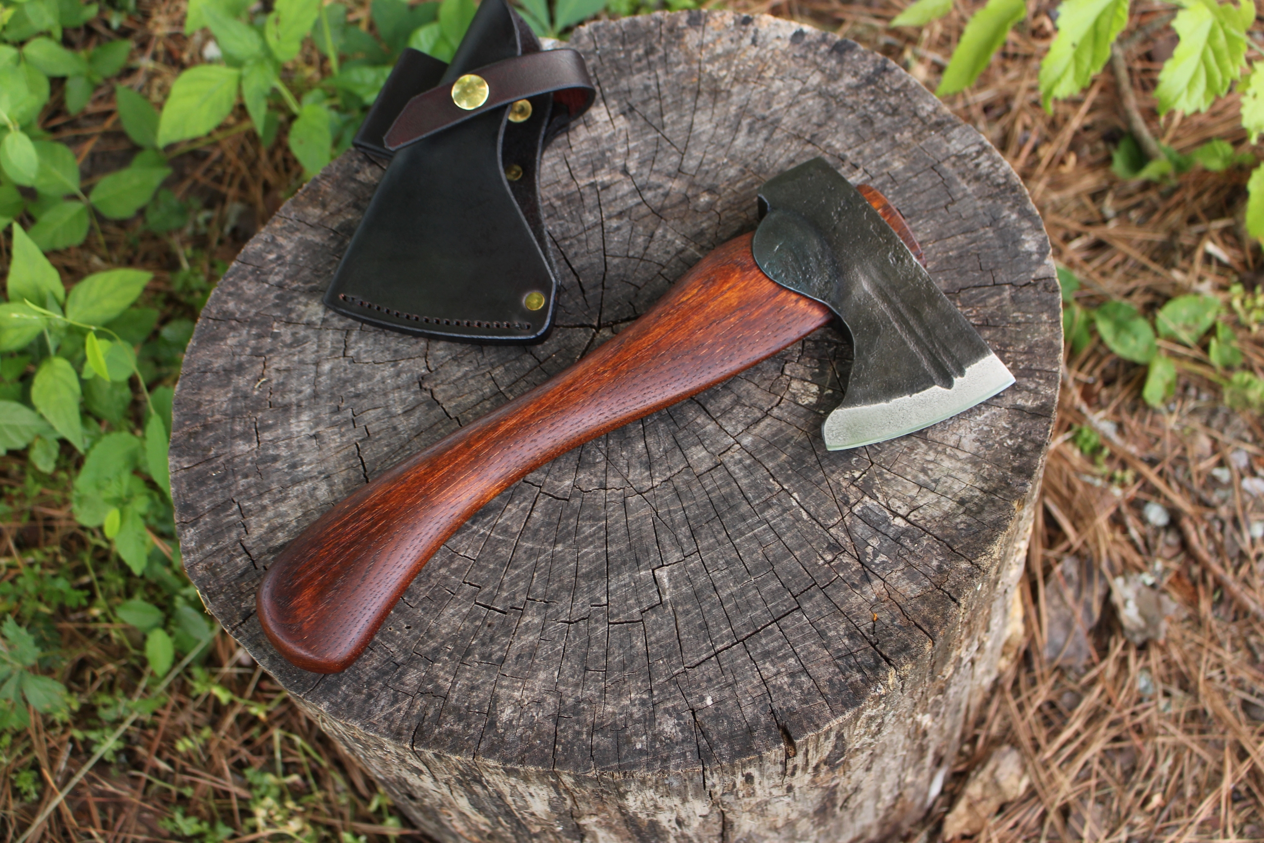handmade, usa made, usa made axe, hatchet, chopping, wood chopping, outdoor, outdoorsman, survival, backwoodsman, hickory, axe made in amera, axes made in the usa, ike bullington, wolf valley forge, valley forge, pack axe, back packing, camping, trail axe, hunting axe, trappers axe, camp axe, bush axe, belt axe, pack axe, leather shoulder rig, chopping axe, leather axe carrier, shoulder sling for axe, Carpenter's Axe, New Wolf Valley Forge Axe Release, WVF