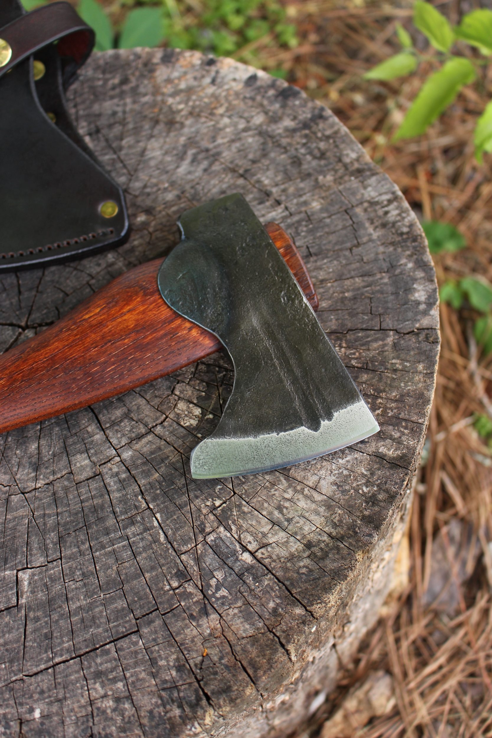 handmade, usa made, usa made axe, hatchet, chopping, wood chopping, outdoor, outdoorsman, survival, backwoodsman, hickory, axe made in amera, axes made in the usa, ike bullington, wolf valley forge, valley forge, pack axe, back packing, camping, trail axe, hunting axe, trappers axe, camp axe, bush axe, belt axe, pack axe, leather shoulder rig, chopping axe, leather axe carrier, shoulder sling for axe, Carpenter's Axe, New Wolf Valley Forge Axe Release, WVF