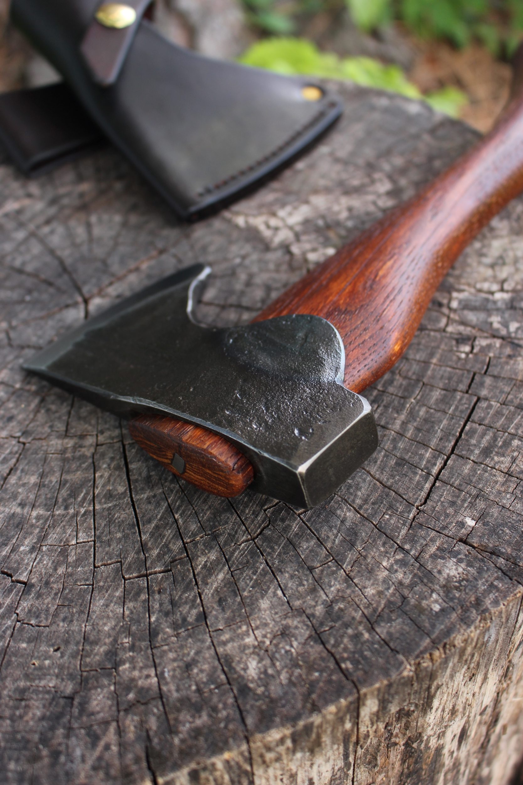 handmade, usa made, usa made axe, hatchet, chopping, wood chopping, outdoor, outdoorsman, survival, backwoodsman, hickory, axe made in amera, axes made in the usa, ike bullington, wolf valley forge, valley forge, pack axe, back packing, camping, trail axe, hunting axe, trappers axe, camp axe, bush axe, belt axe, pack axe, leather shoulder rig, chopping axe, leather axe carrier, shoulder sling for axe, Carpenter's Axe, New Wolf Valley Forge Axe Release, WVF
